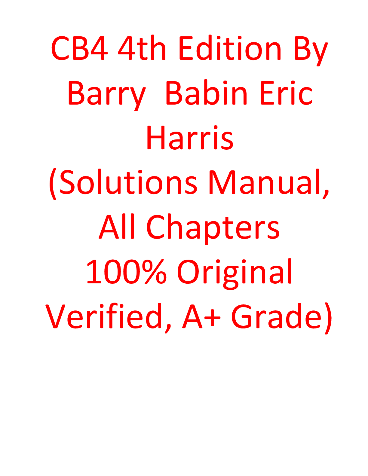 Preview image of Solutions Manual For CB4 4th Edition By Barry Babin Eric Harris document