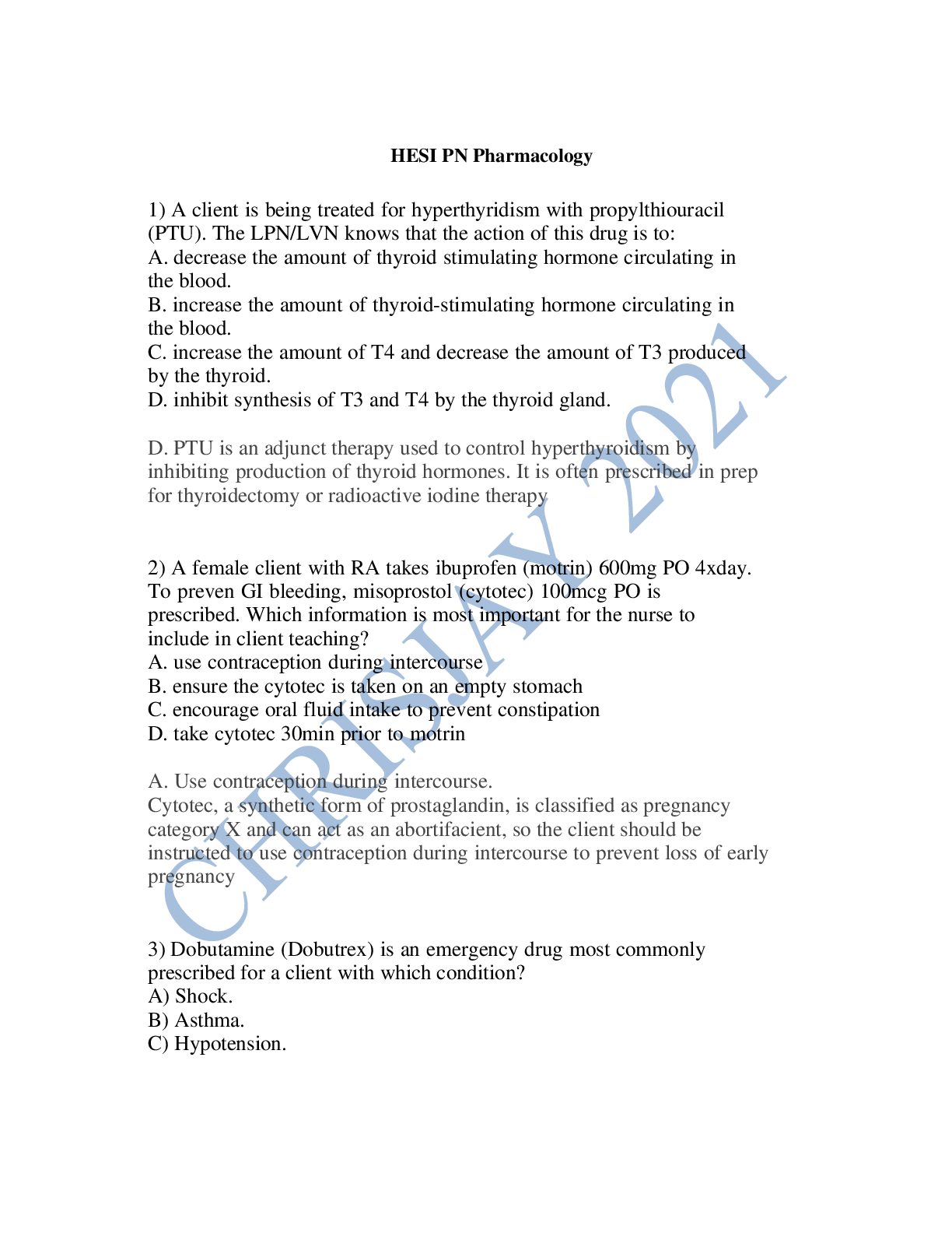 Preview image for HESI PN PHARMACOLOGY