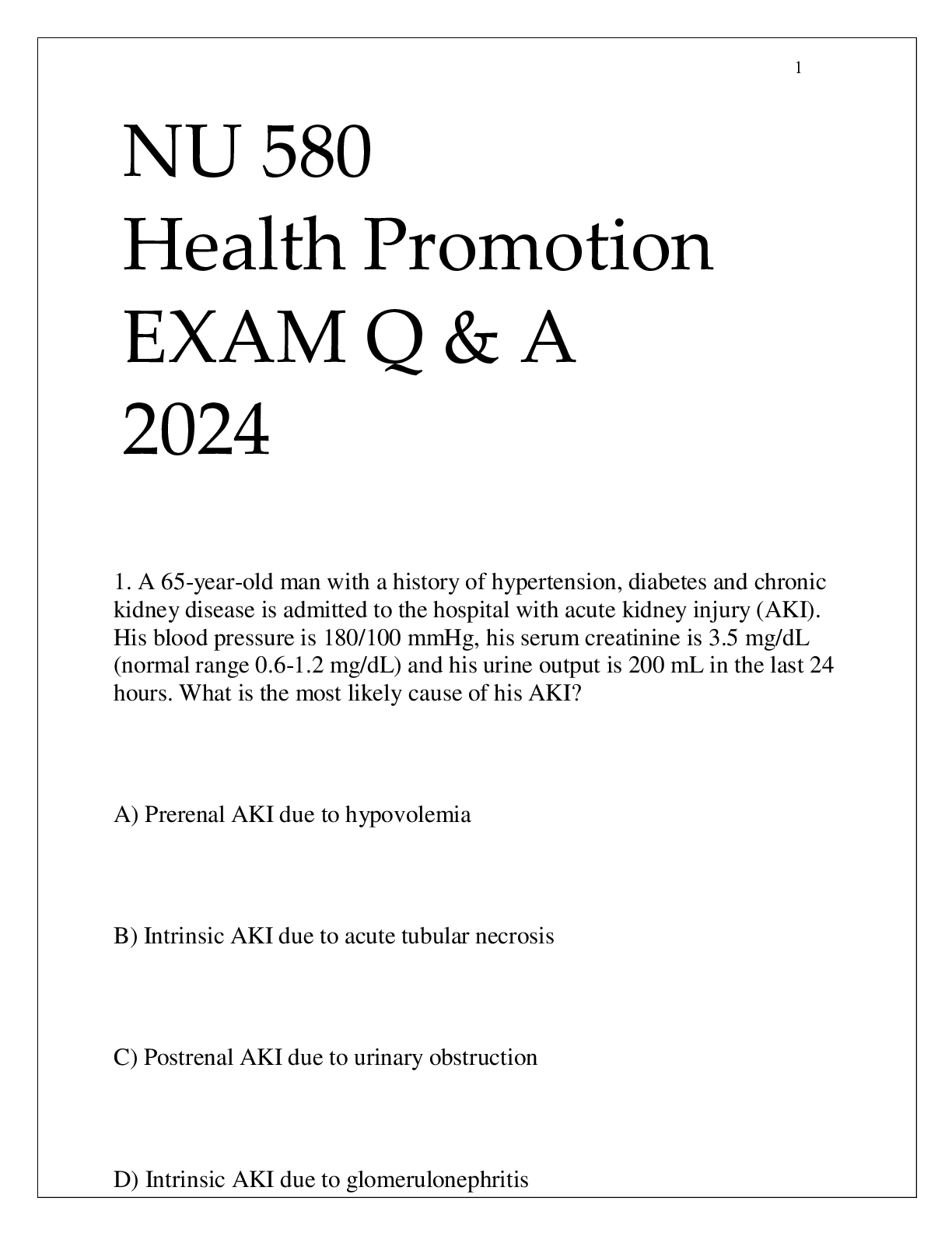 Preview image for NU 580 HEALTH PROMOTION EXAM HERZING UNI 2024