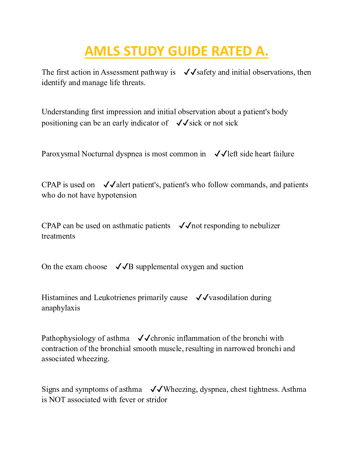 Preview image of AMLS STUDY GUIDE RATED A. document