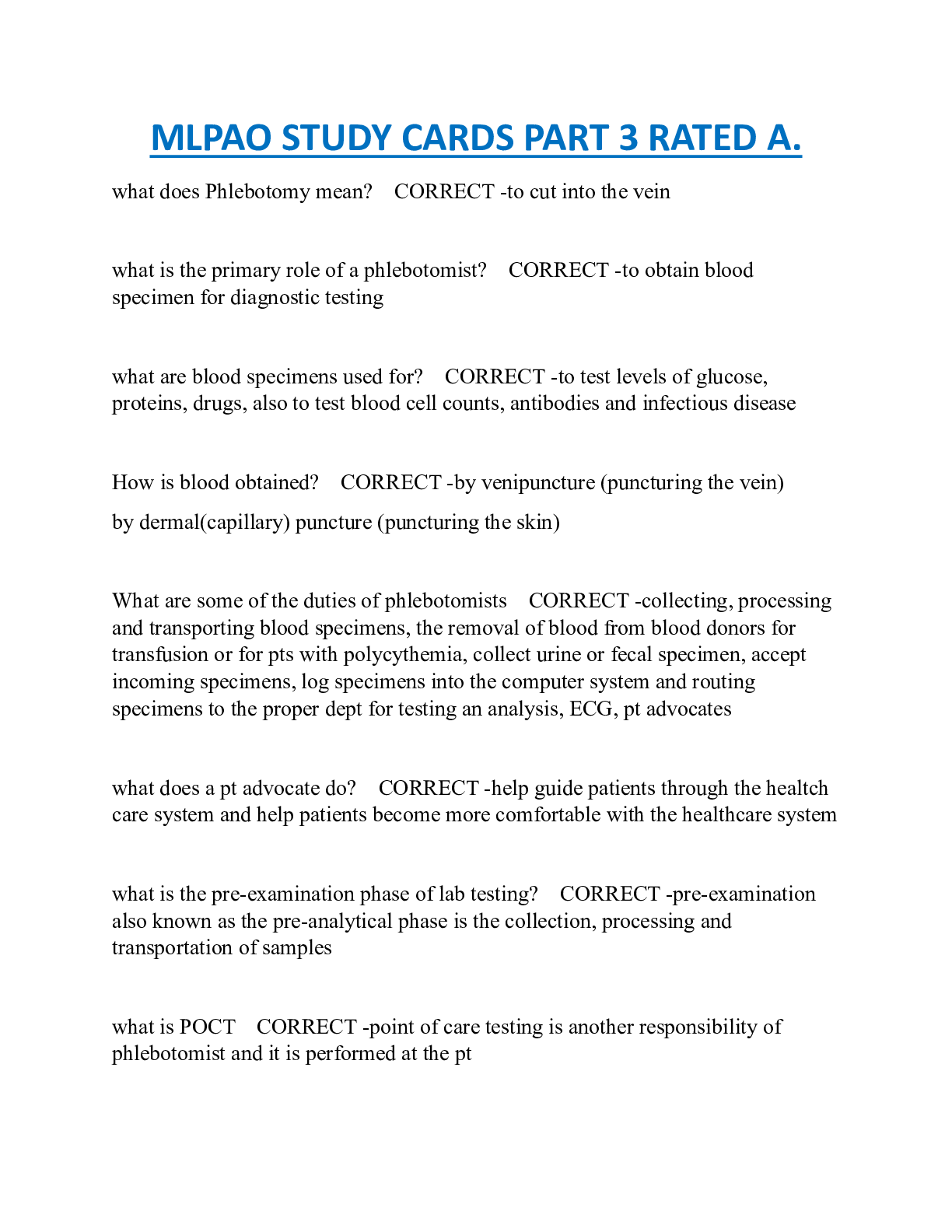 Preview image of MLPAO STUDY CARDS PART 3 RATED A. document