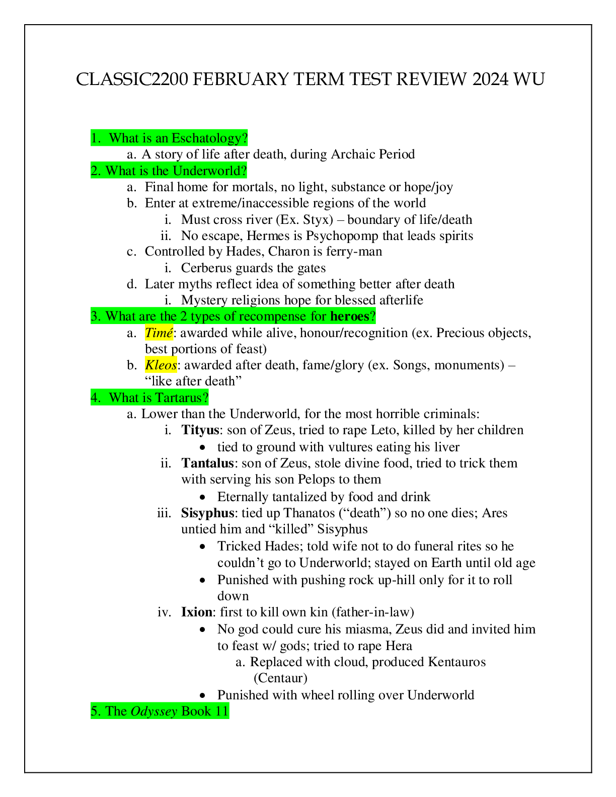 Preview image for CLASSIC2200 FEBRUARY TERM TEST REVIEW 2024 WU