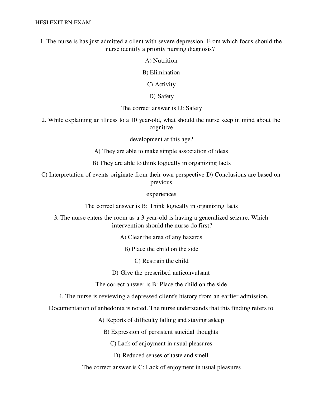 Preview image for HESI EXIT RN 2023/2024 EXAM