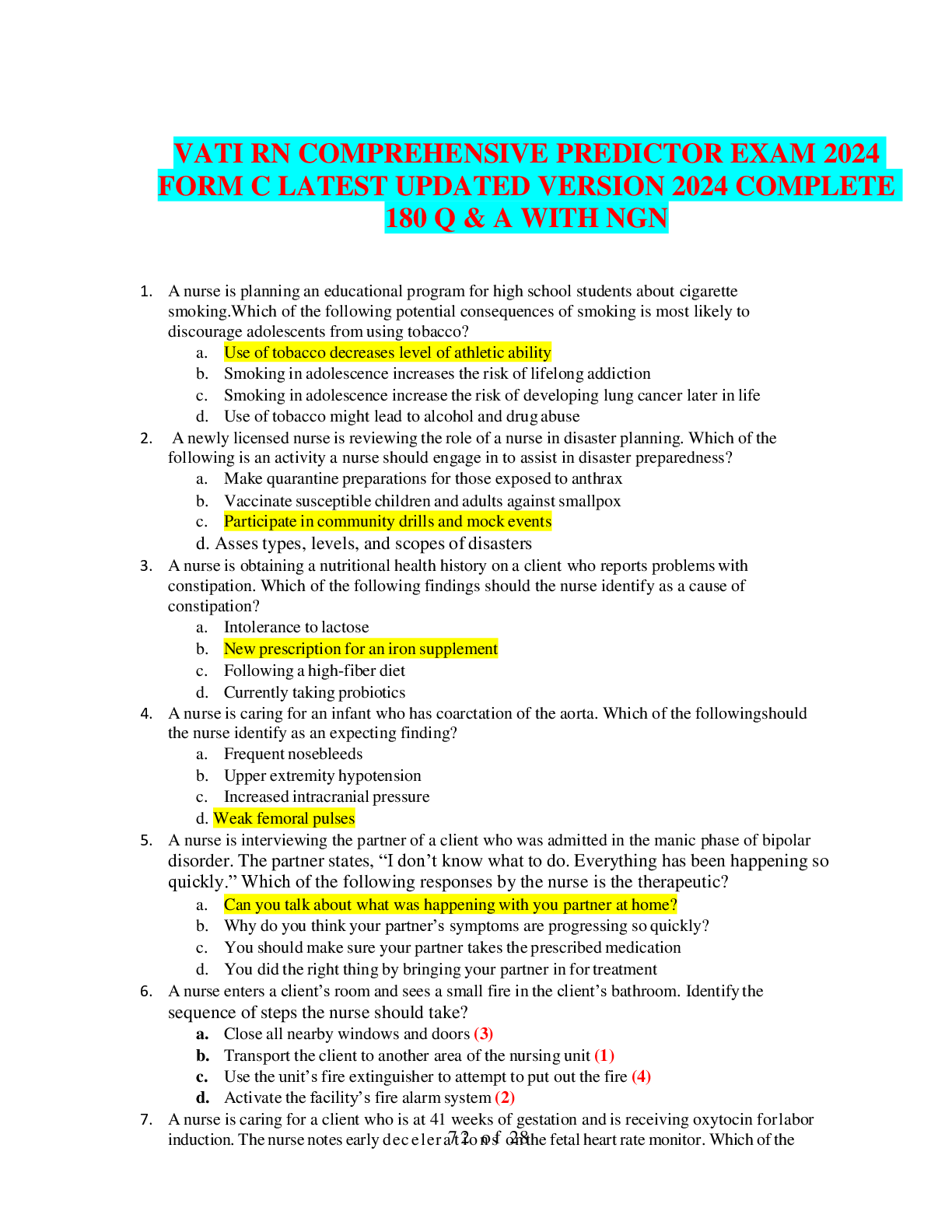 Vati Rn Comprehensive Predictor