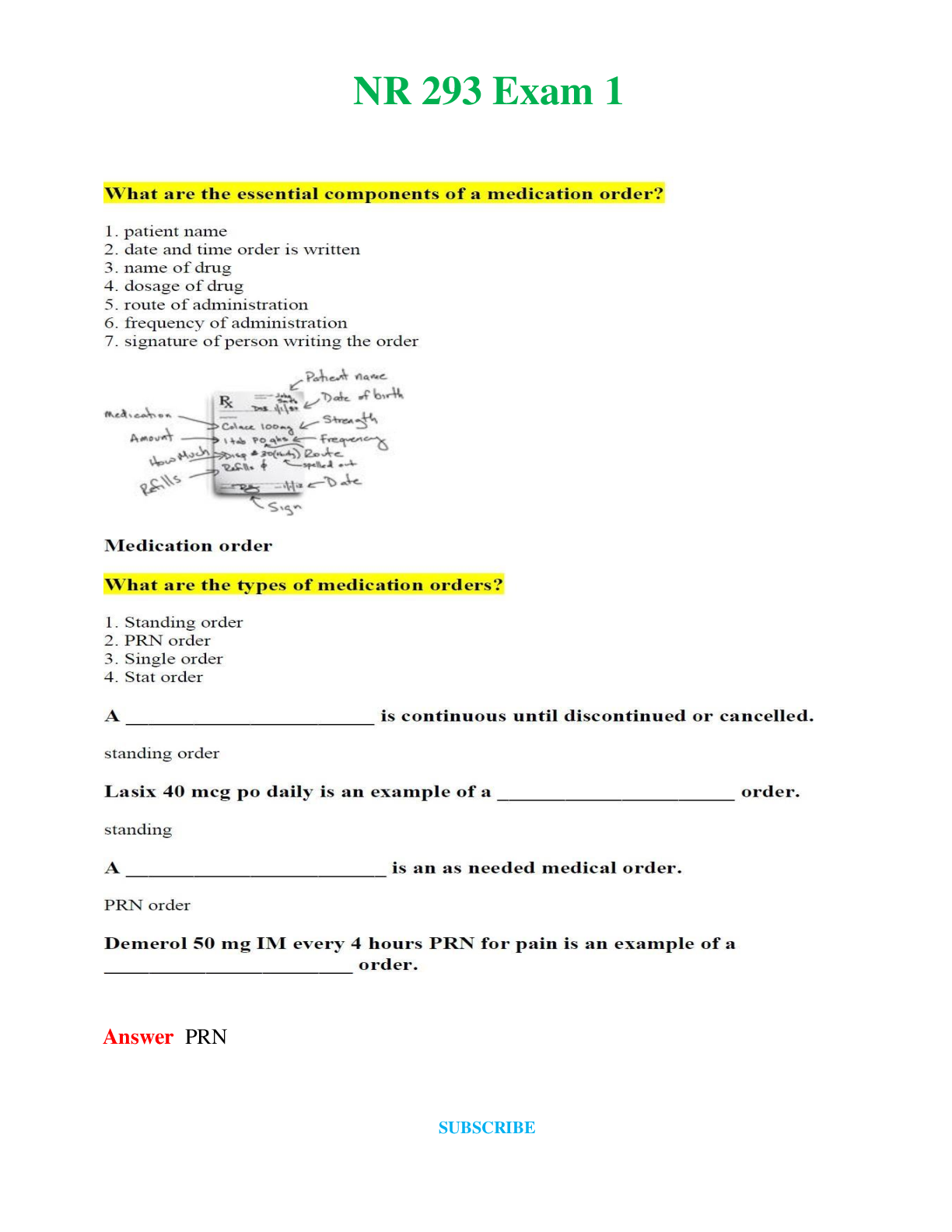 Preview of NR 293    Exam 1 Questions and Answers (Verified Answers)