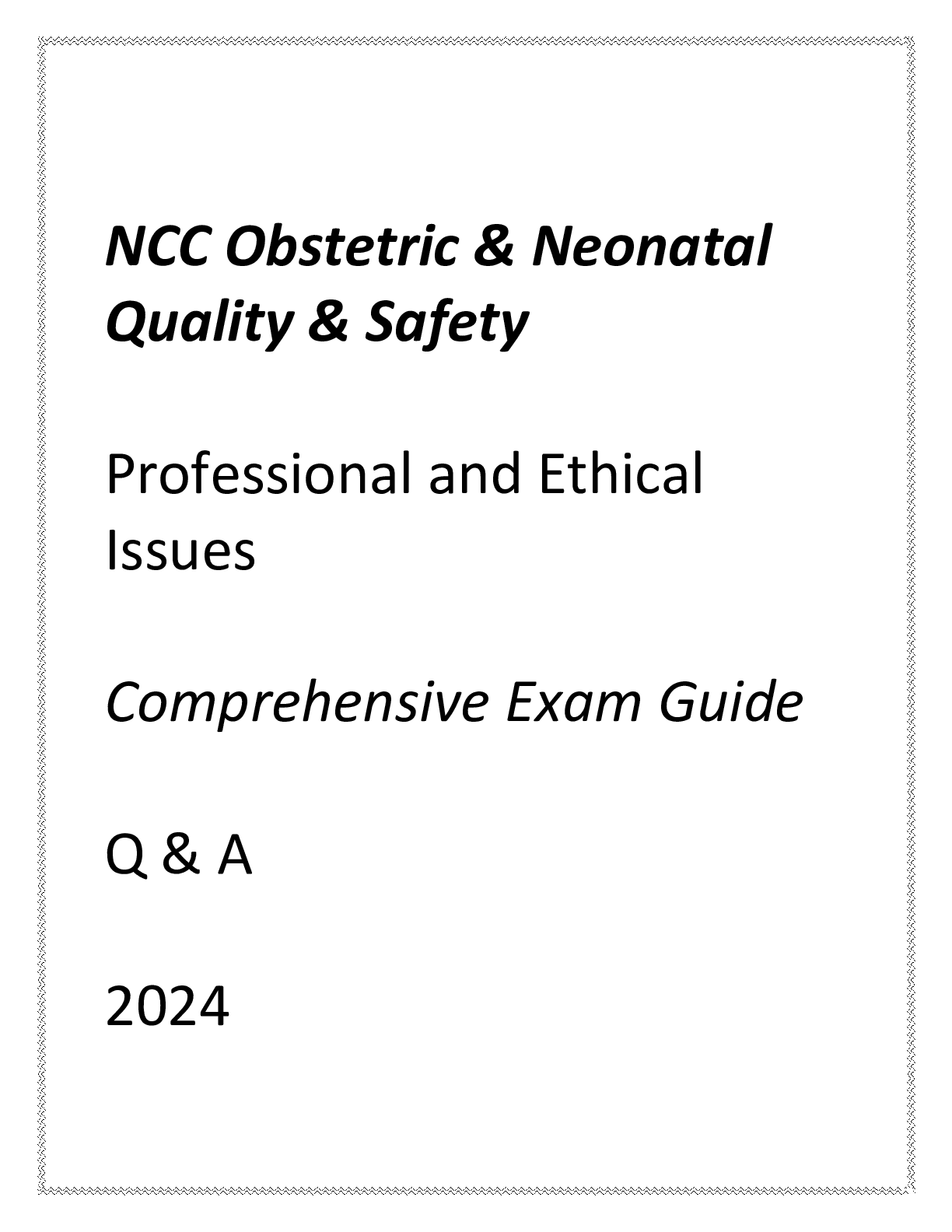 Preview image for NCC ONQS ( PROFESSIONAL AND ETHICAL ISSUES) COMPREHENSIVE EXAM GUIDE Q & A 2024