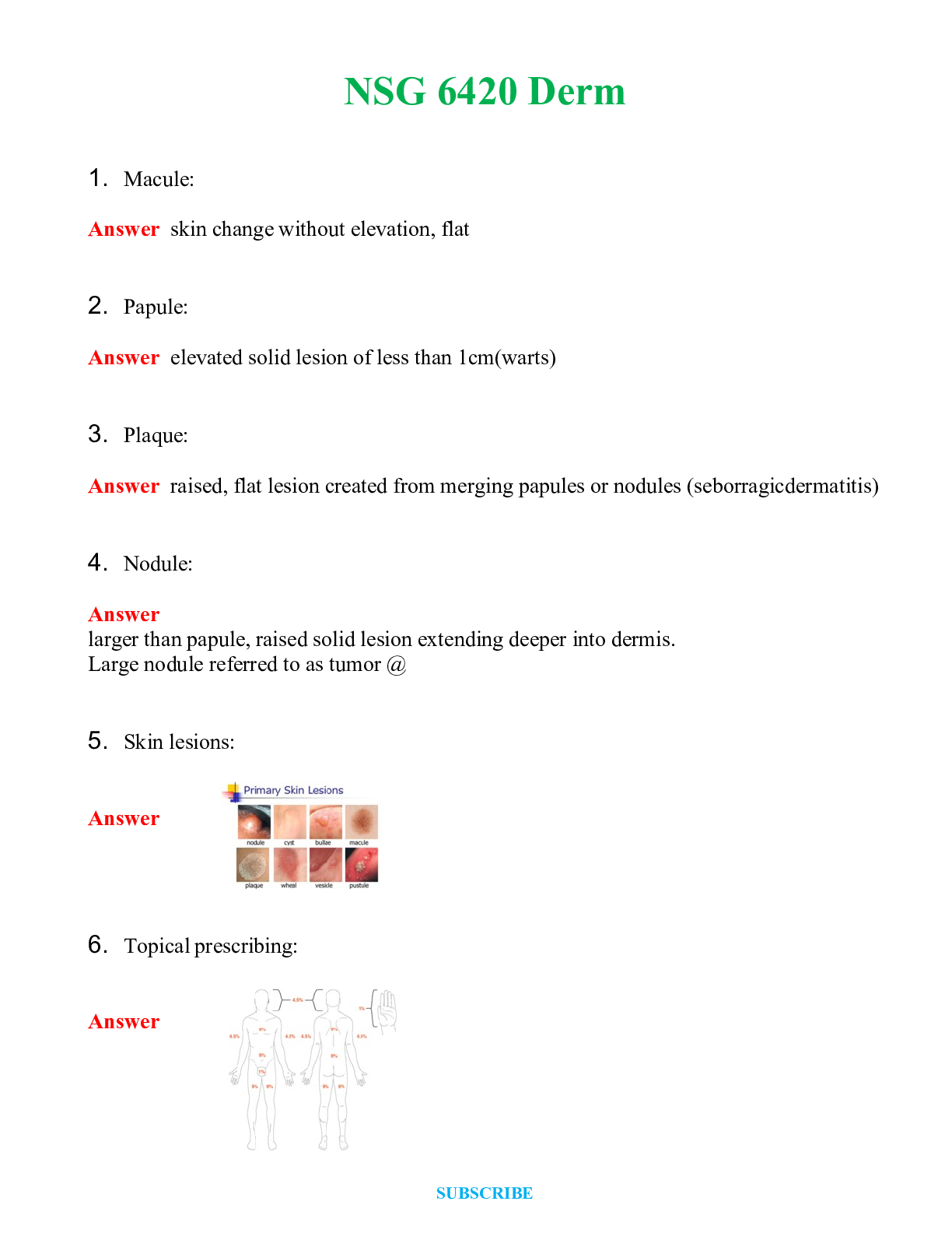 Preview of NSG 6420 Derm Actual Exam   Q &amp; A  (Graded A+ )