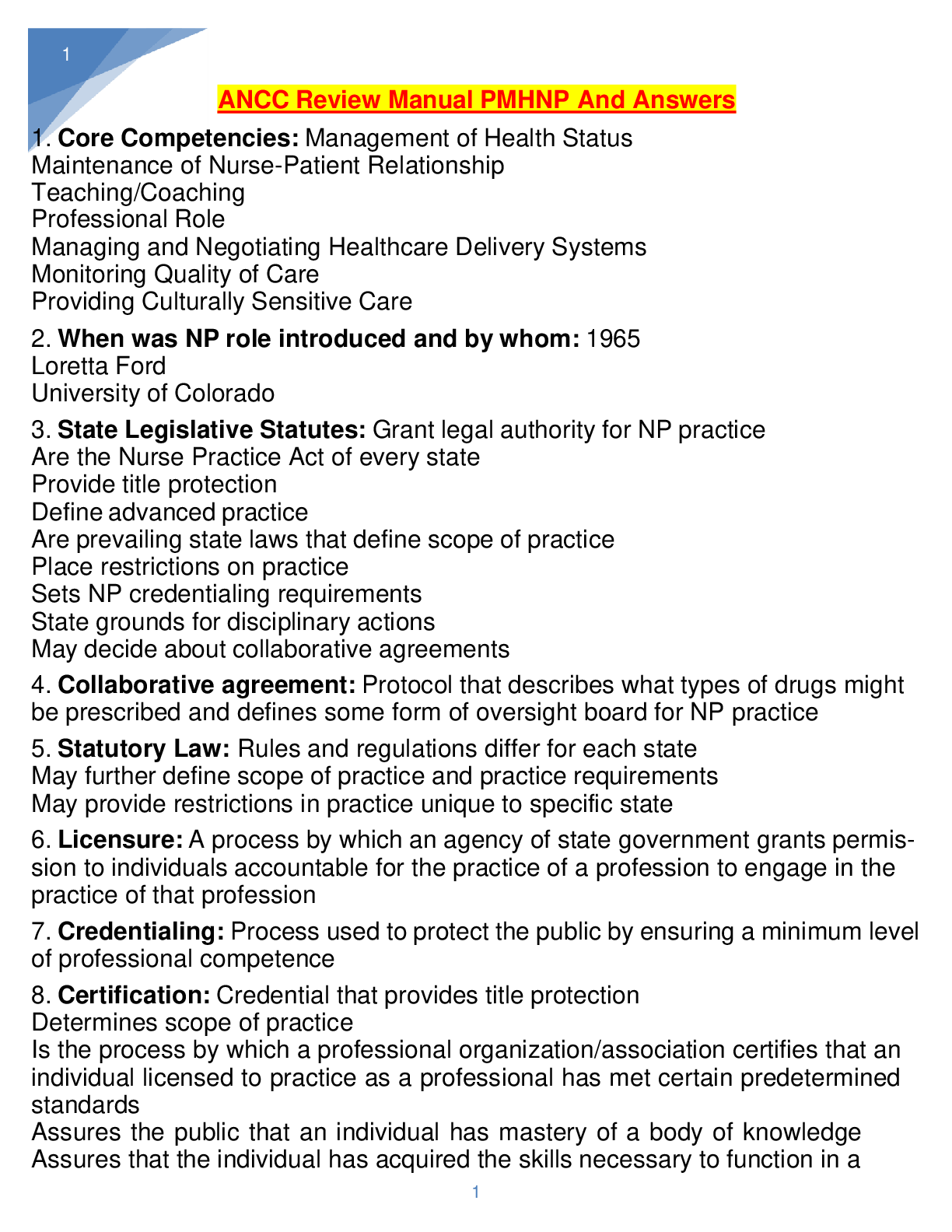 Preview image for ANCC Review Manual PMHNP And Answers