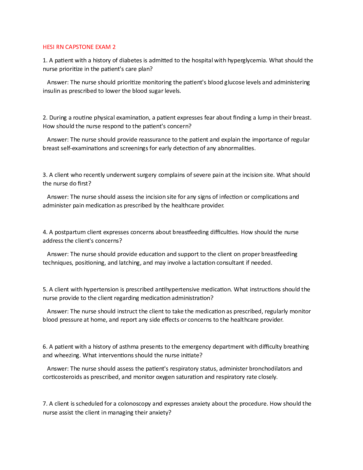 Preview image for HESI RN CAPSTONE EXAM 2