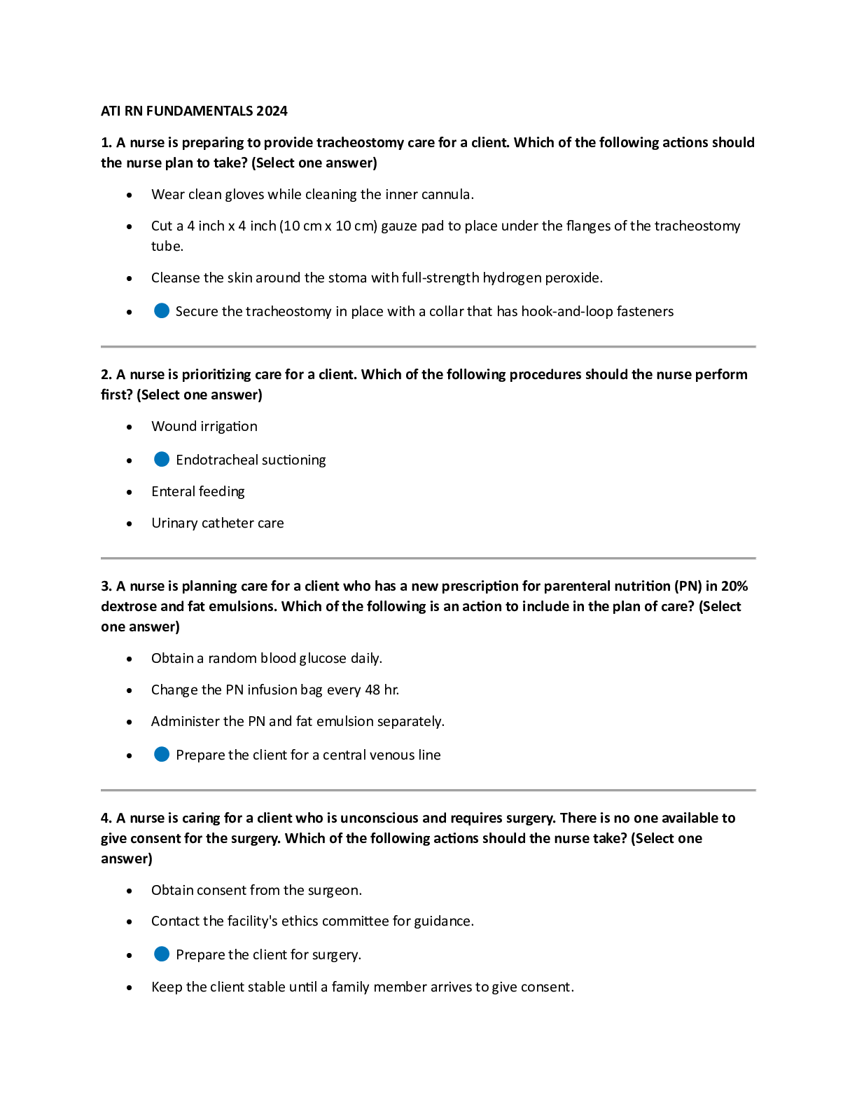 Preview image for ATI RN FUNDAMENTALS 2024
