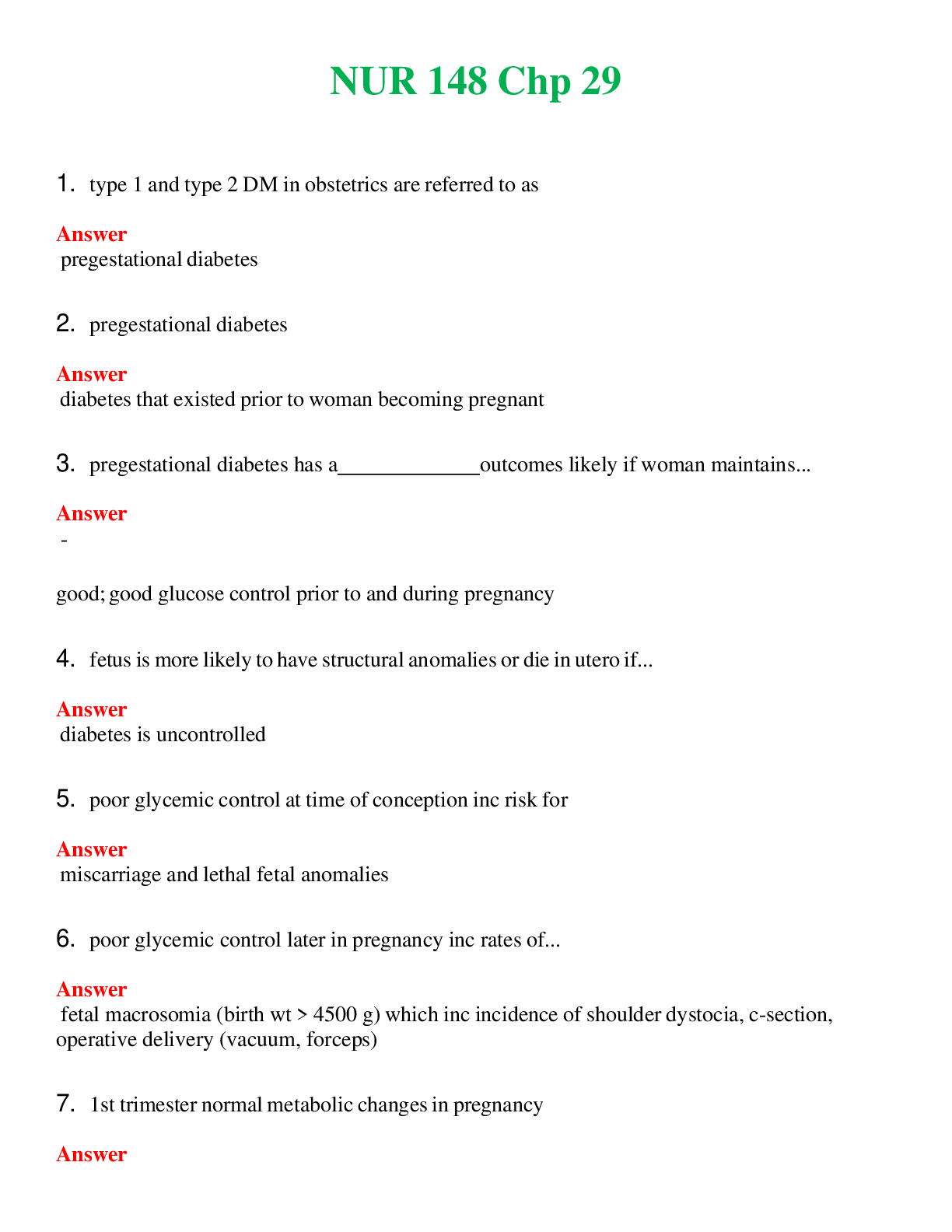 NUR 148   CHP 29 | COMPLETE QUESTIONS & ANSWERS (SOLVED) 100% CORRECT