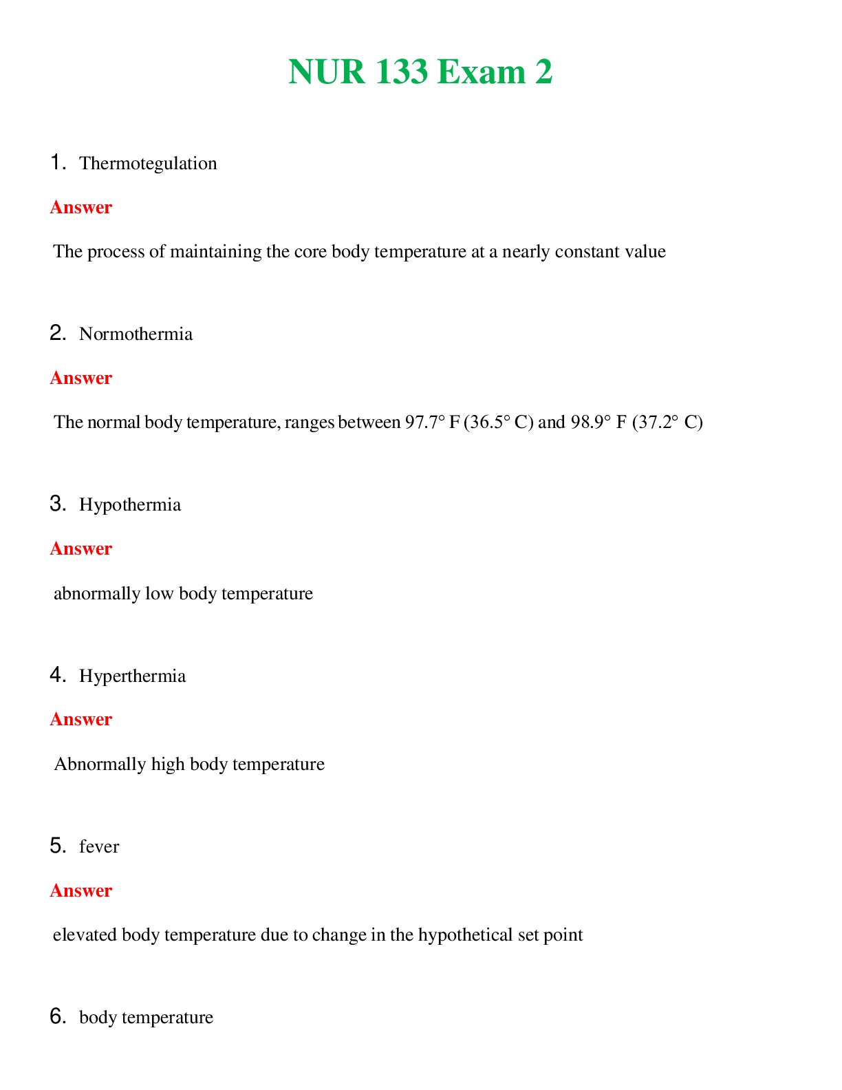 NUR 133   EXAM 2 | WITH 100% VERIFIED ANSWERS