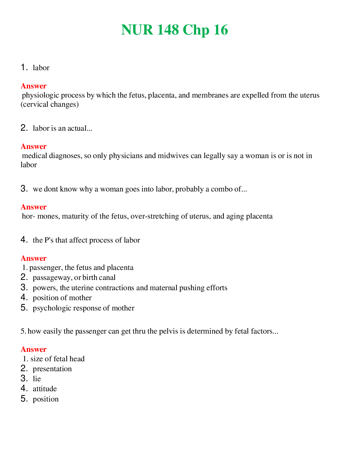 NUR 148   CHP 16 | COMPLETE ANSWERS 100% CORRECT