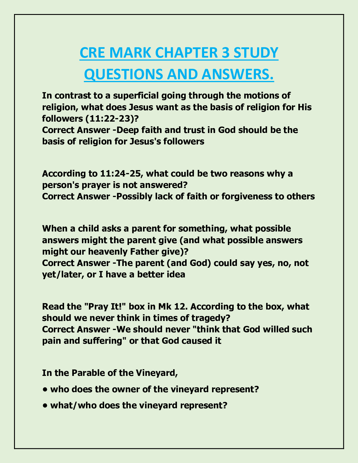 Preview image for CRE MARK CHAPTER 3 STUDY  QUESTIONS AND ANSWERS.