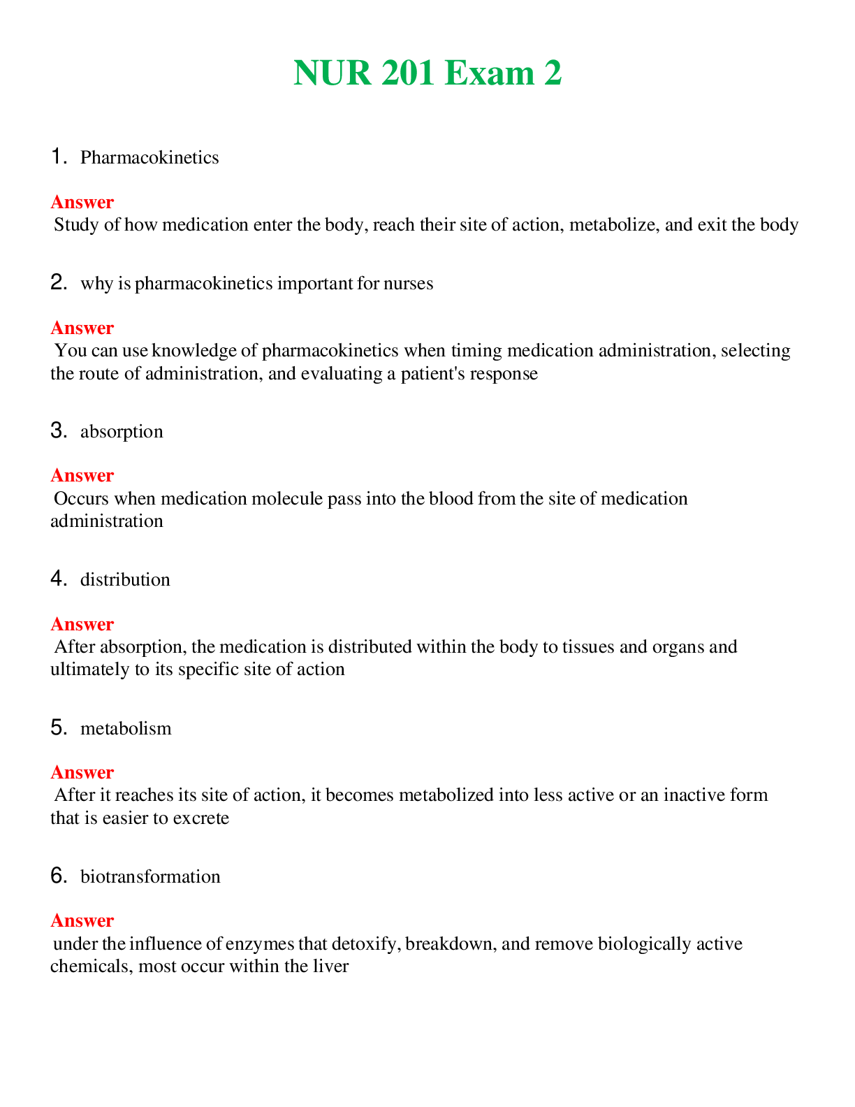 NUR 201   EXAM 2 | A SOLVED 100% CORRECT