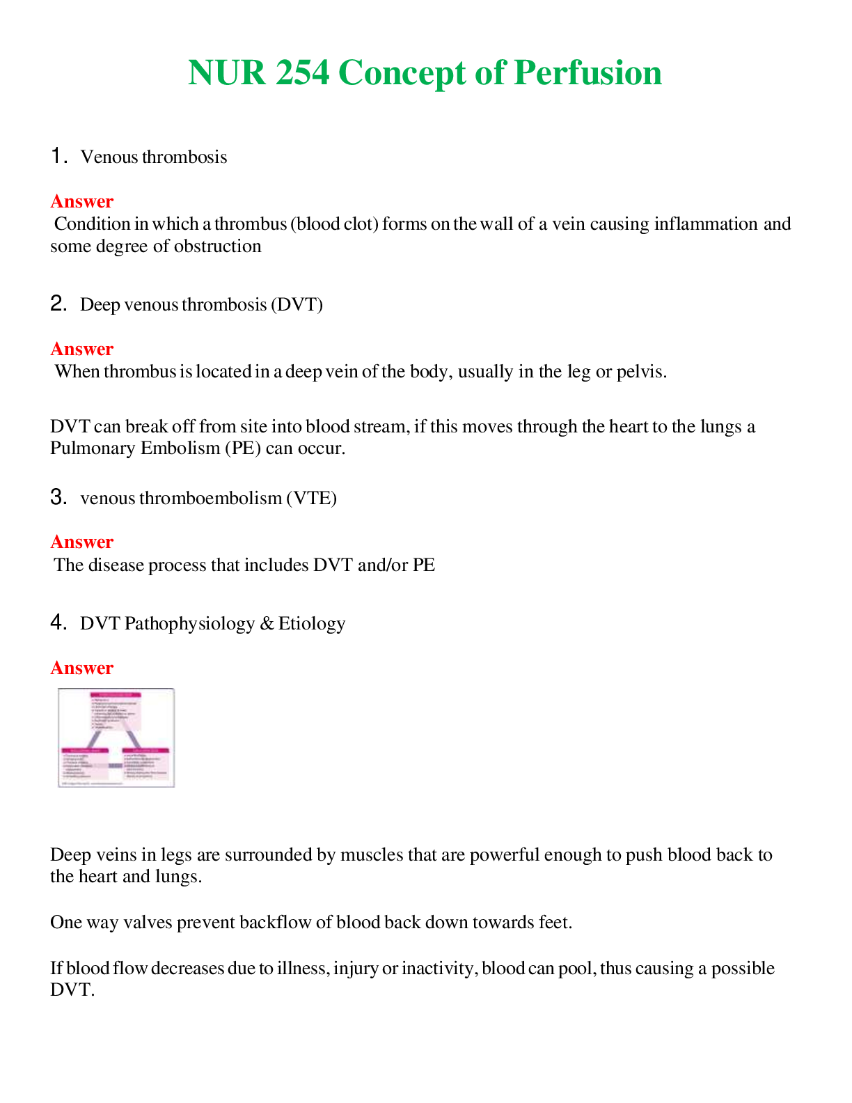 NUR 254   CONCEPT OF PERFUSION | ACTUAL QUESTIONS AND ANSWERS 100% CORRECT