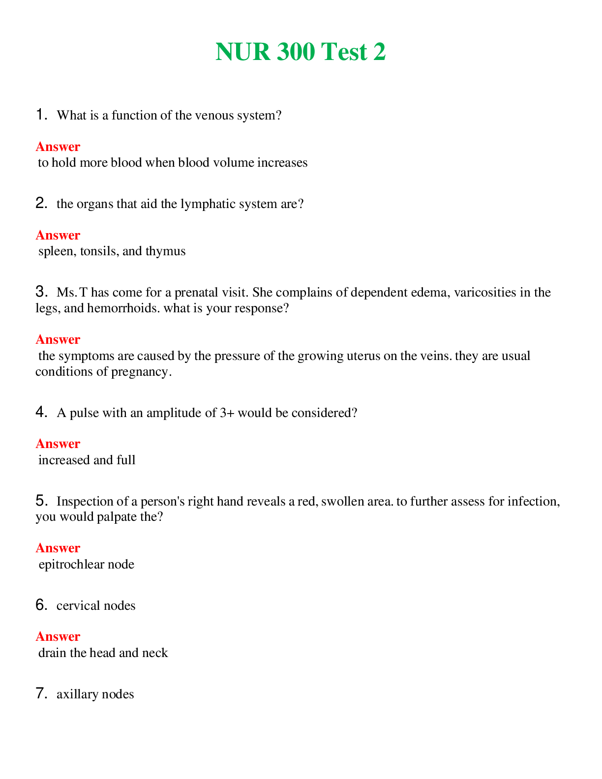 NUR 300   TEST 2 | WITH 100% VERIFIED ANSWERS
