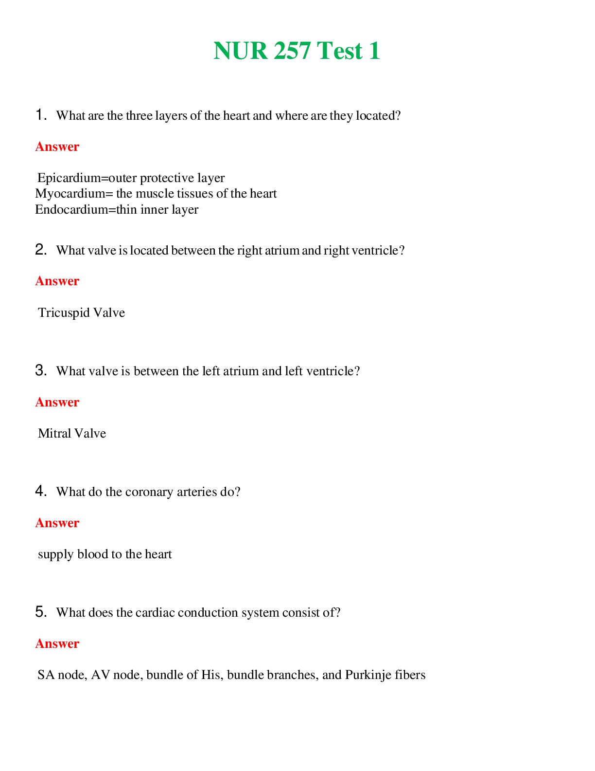 NUR 257   TEST 1 | COMPLETE ANSWERS 100% CORRECT