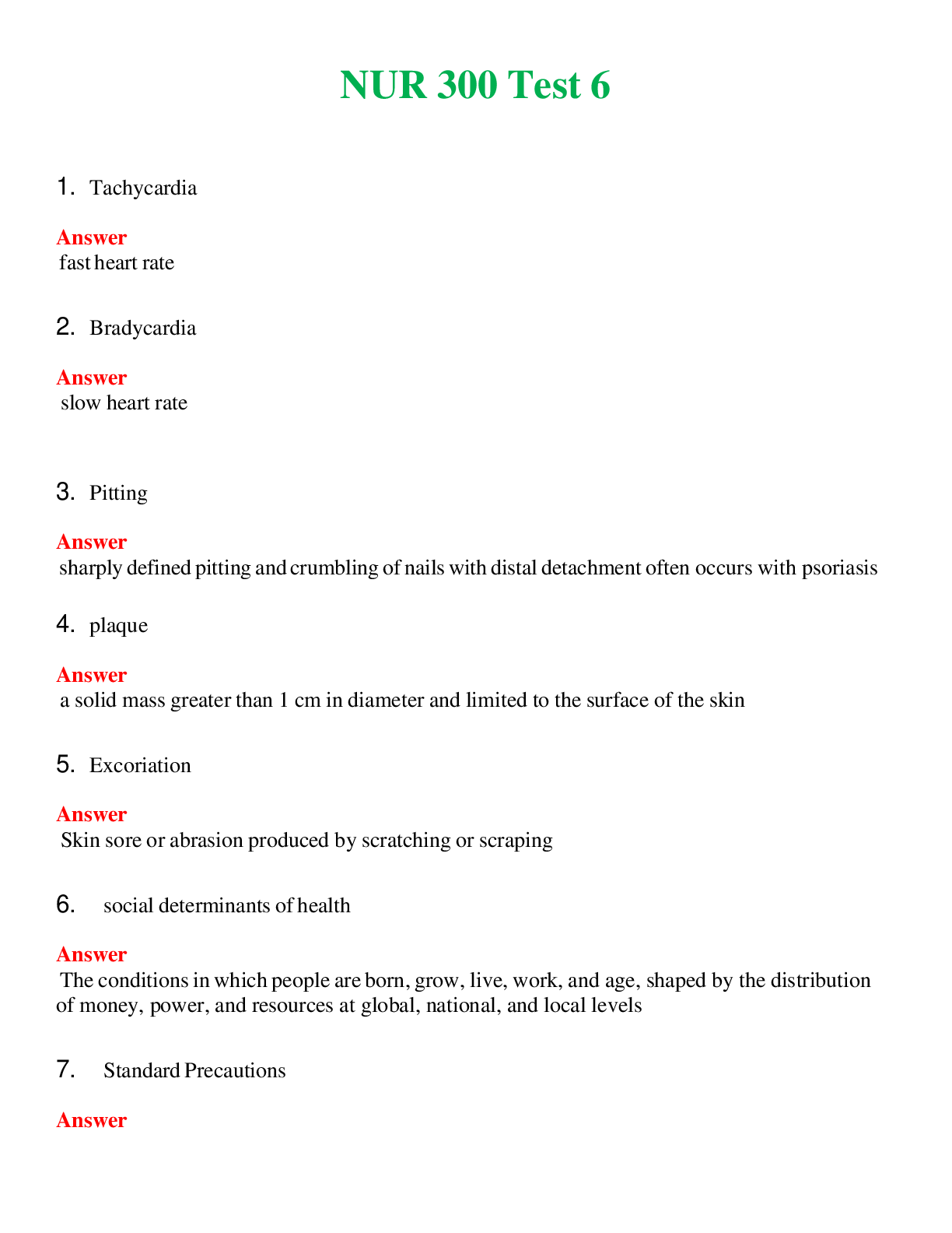 NUR 300   TEST 6 | WITH 100% VERIFIED ANSWERS
