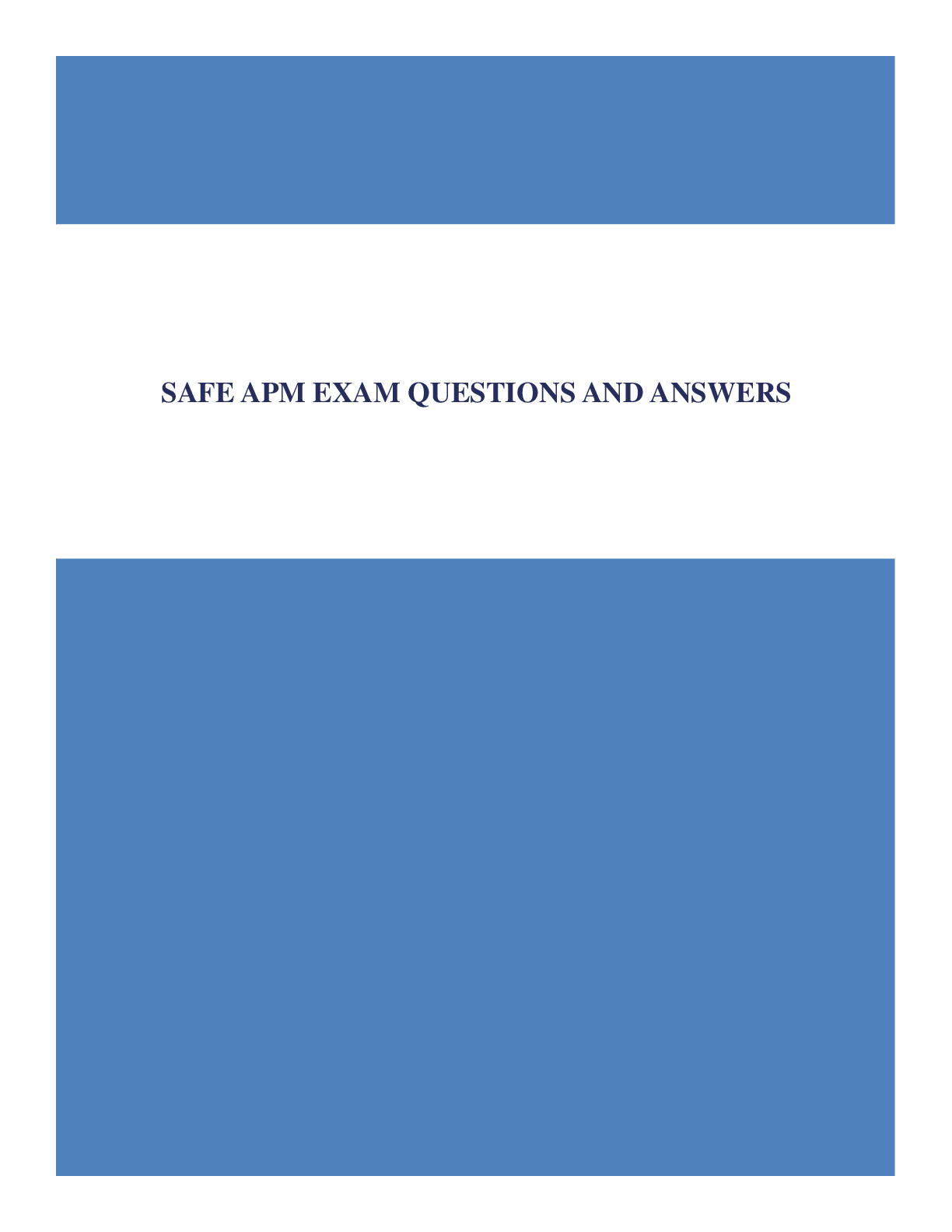 SAFE APM EXAM QUESTIONS AND ANSWERS