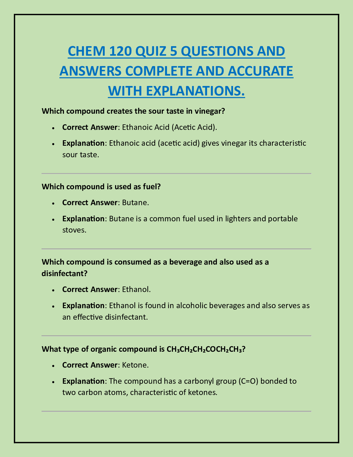 Preview image for CHEM 120 QUIZ 5 QUESTIONS AND  ANSWERS COMPLETE AND ACCURATE  WITH EXPLANATIONS.