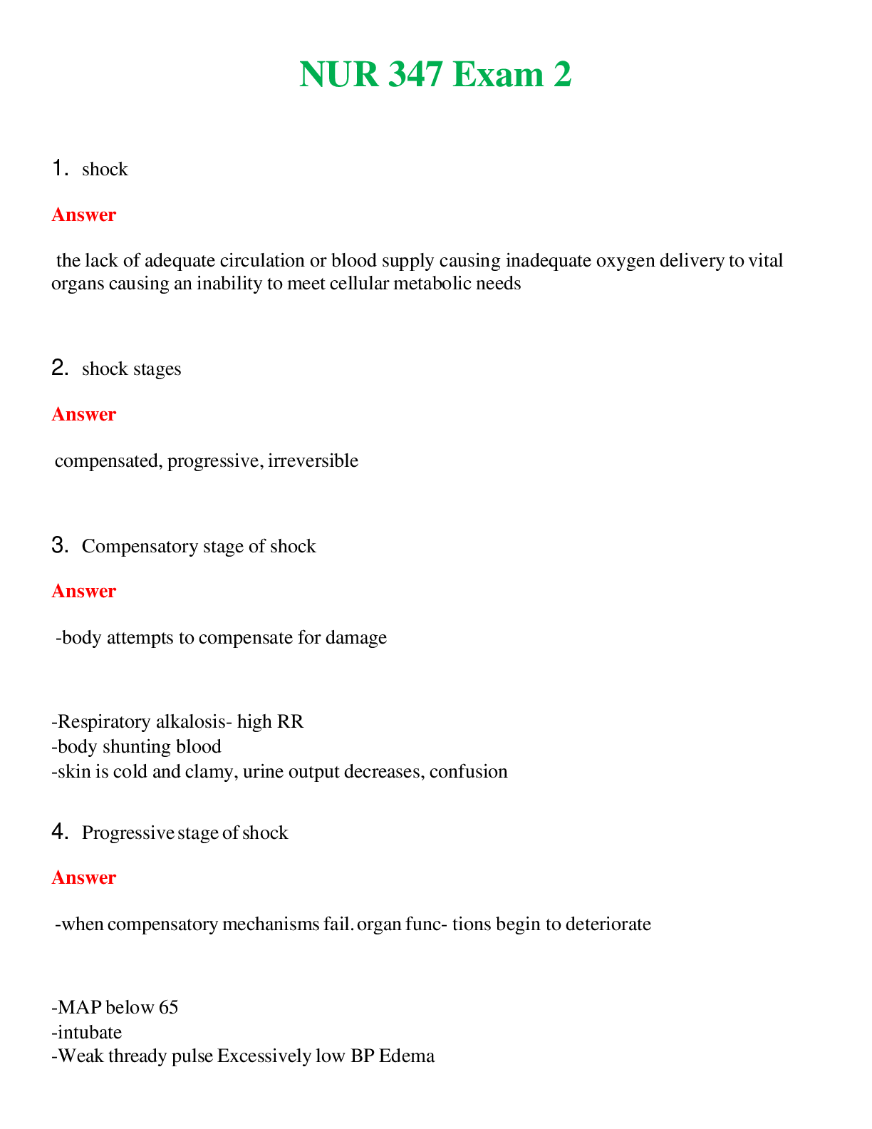 NUR 347   EXAM 2 | COMPLETE ANSWERS 100% CORRECT