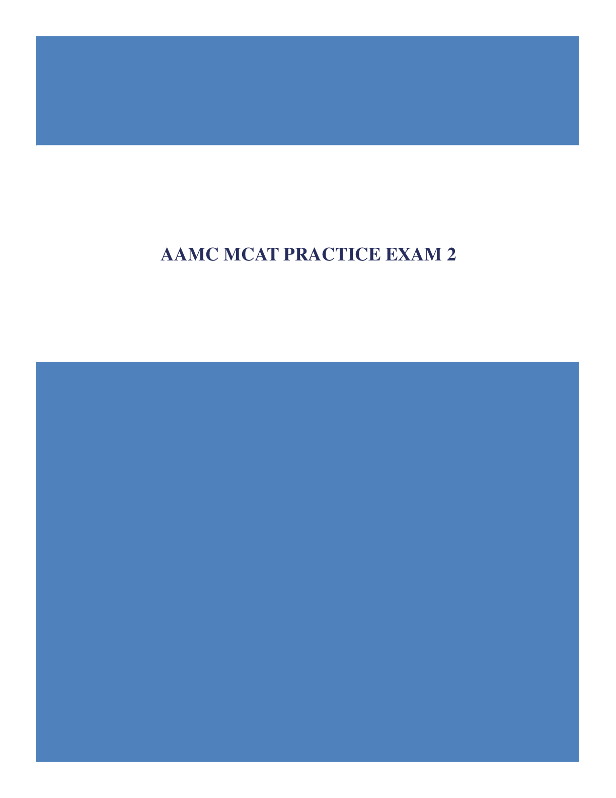 AAMC MCAT PRACTICE EXAM 2