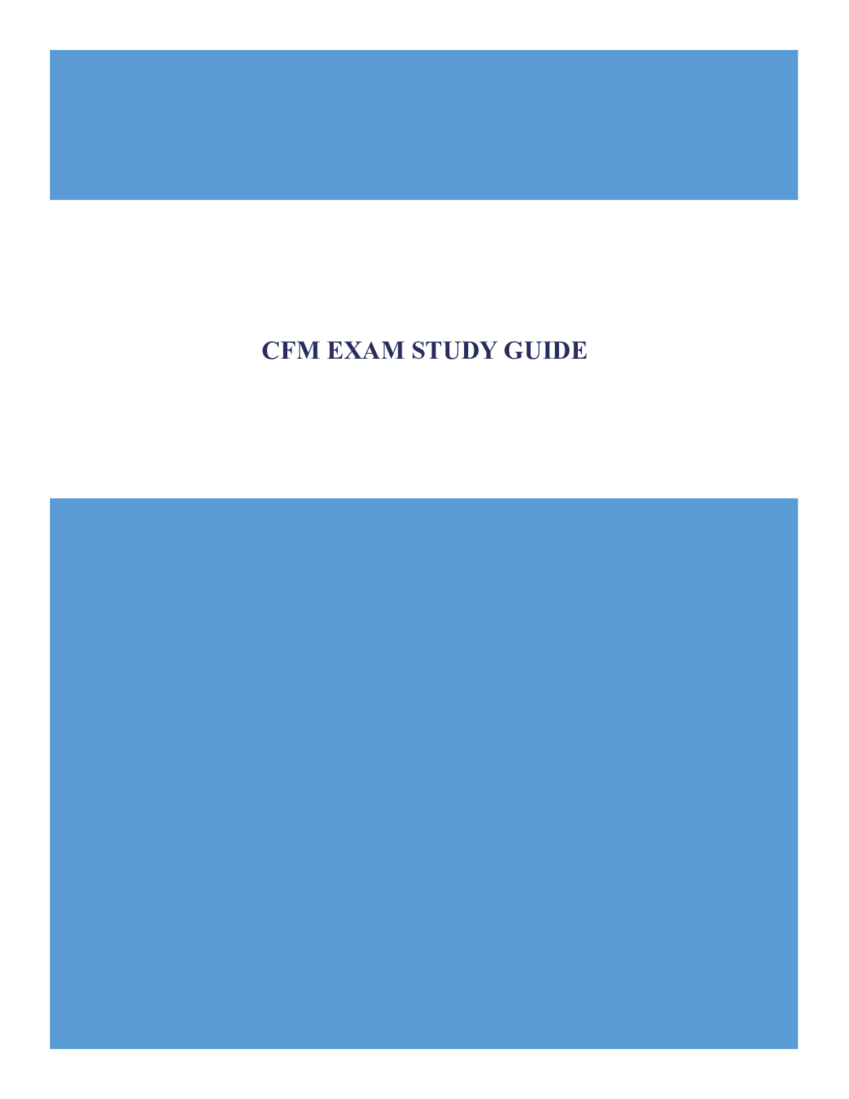 CFM EXAM STUDY GUIDE