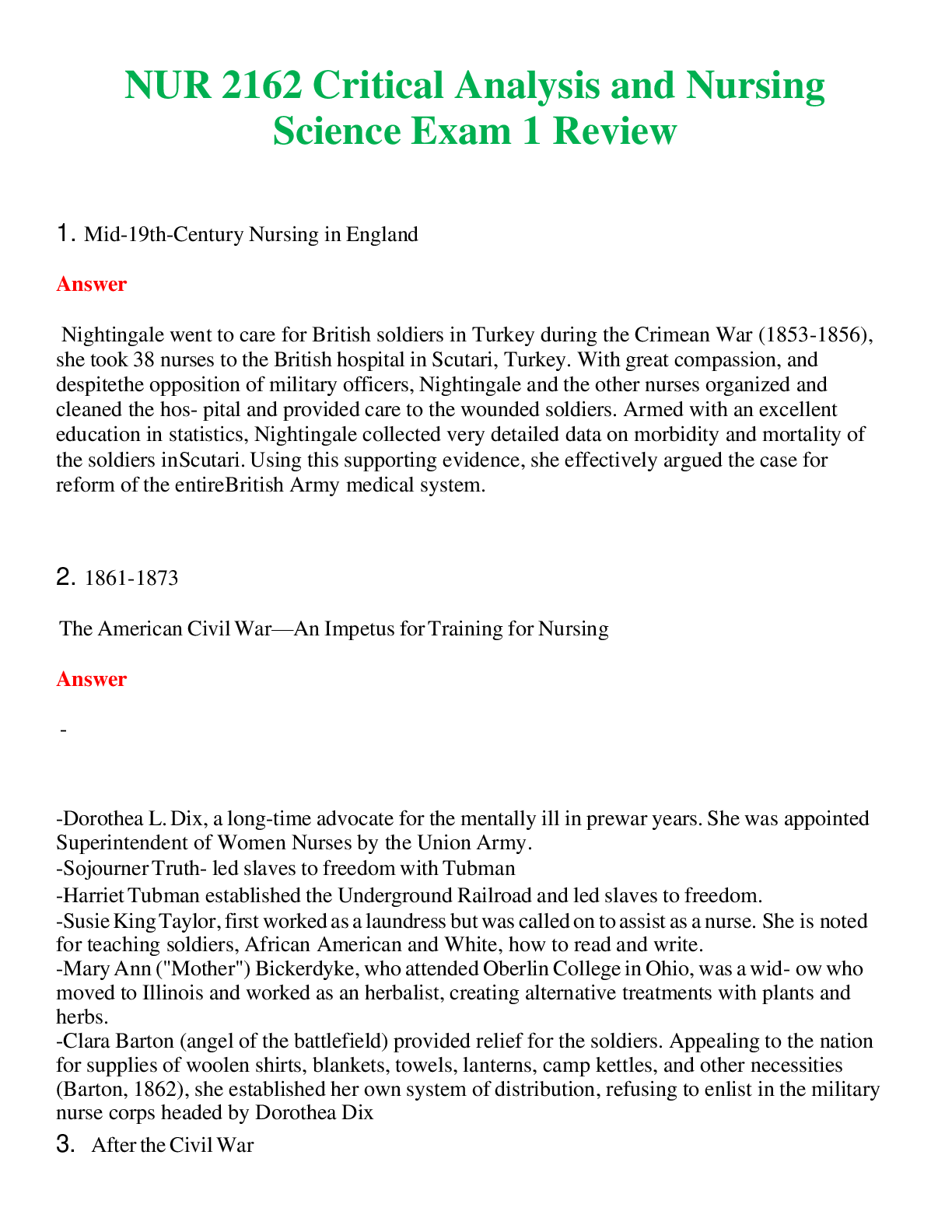 Preview image for NUR 2162   CRITICAL ANALYSIS AND NURSING SCIENCE EXAM 1 REVIEW | GRADED A+ QUESTIONS AND ANSWERS (SOLVED)