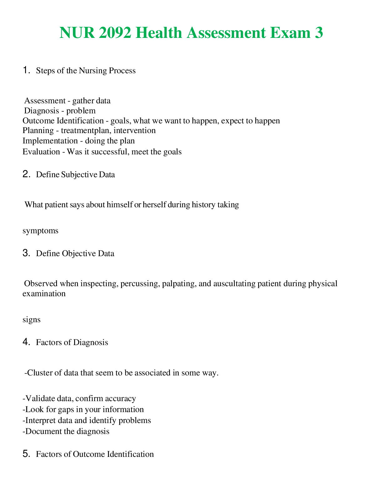 Preview image for NUR 2092   HEALTH ASSESSMENT EXAM 3 | GRADED A+ QUESTIONS & ANSWERS