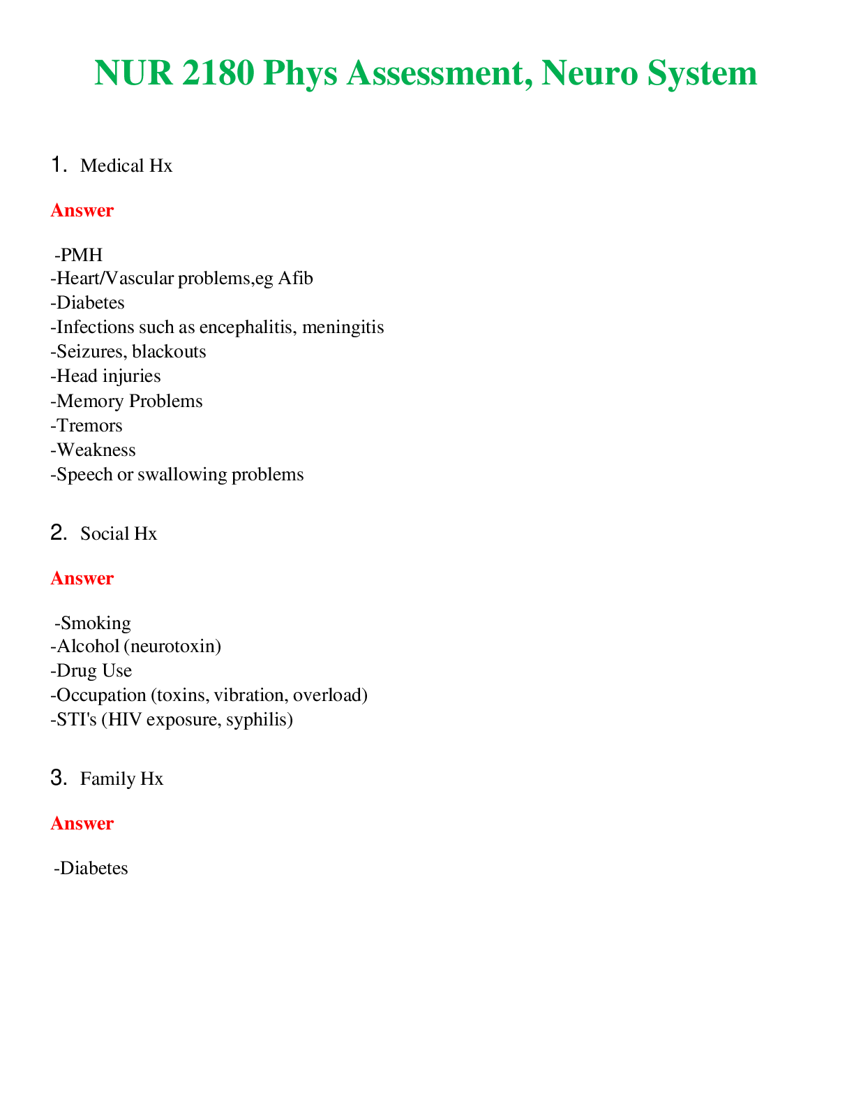 Preview image for NUR 2180   PHYS ASSESSMENT, NEURO SYSTEM | QUESTIONS AND ANSWERS INCLUDED