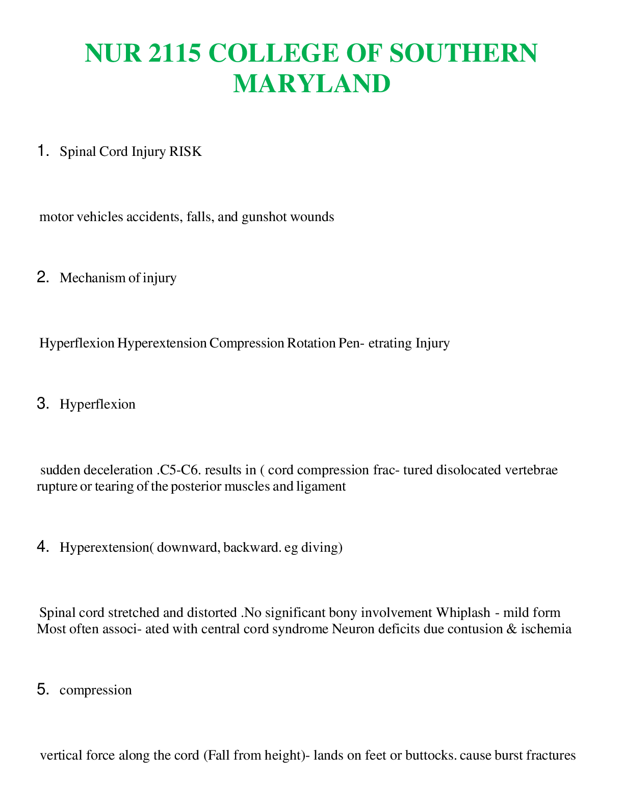 Preview image for NUR 2115   COLLEGE OF SOUTHERN MARYLAND | WITH 100% VERIFIED ANSWERS