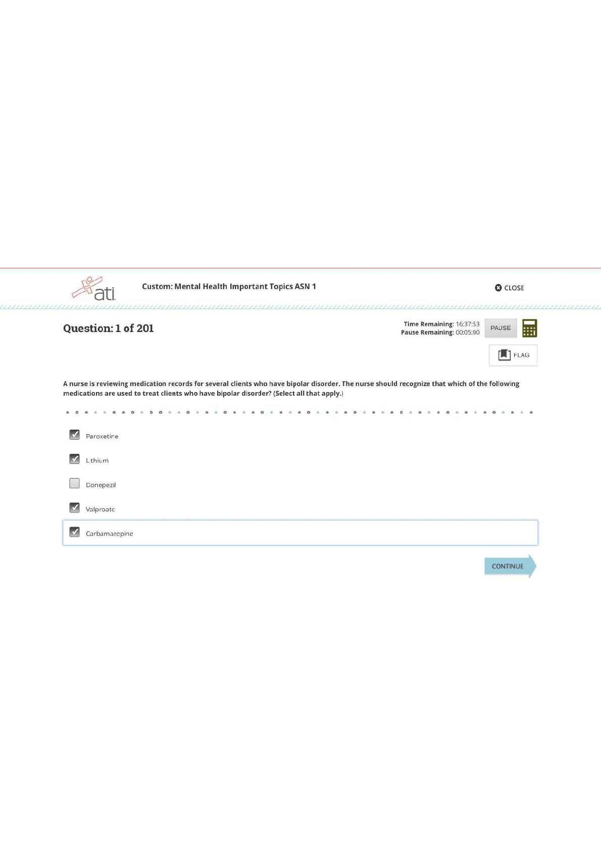 Preview image for ATI TESTING ASSESSMENT-   CUSTOM- MENTAL HEALTH IMPORTANT TOPICS ASN 1