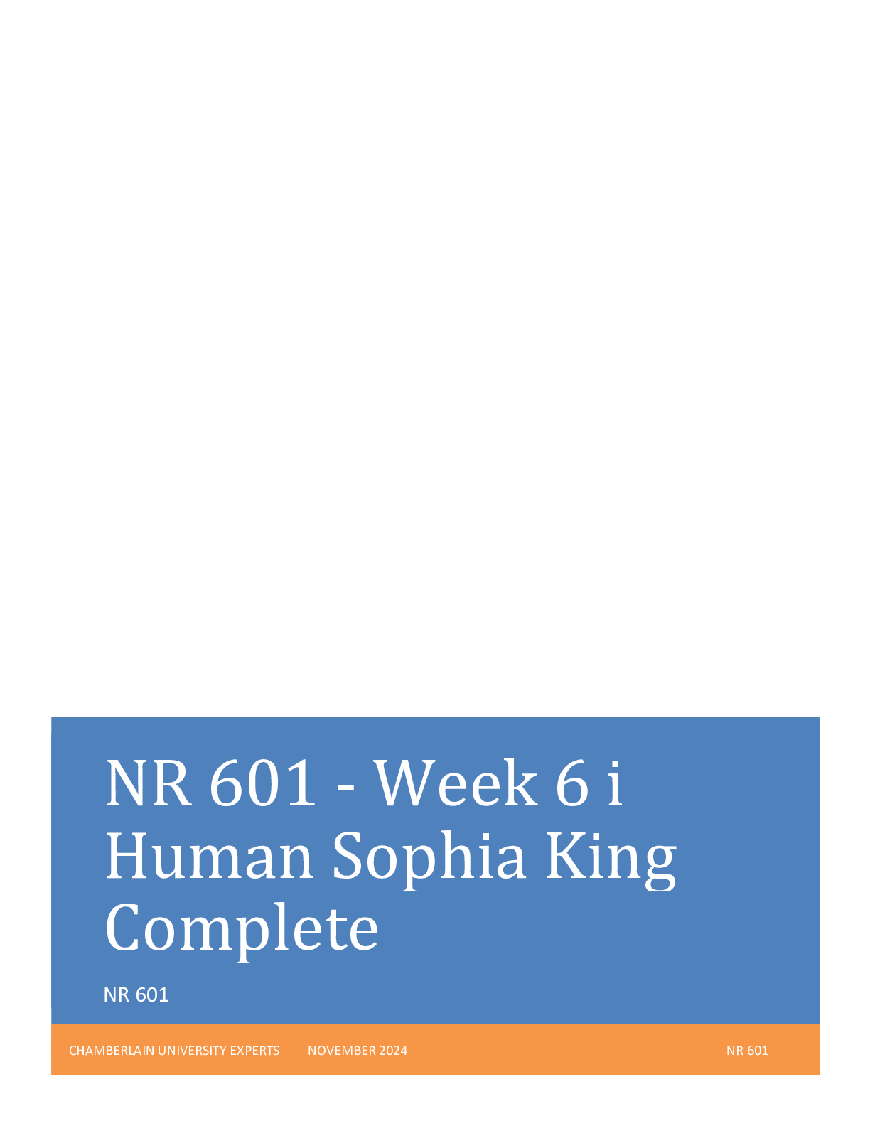 Preview image for NR601 WEEK6 Performance Overview for Amber Quinn on case Sophia King