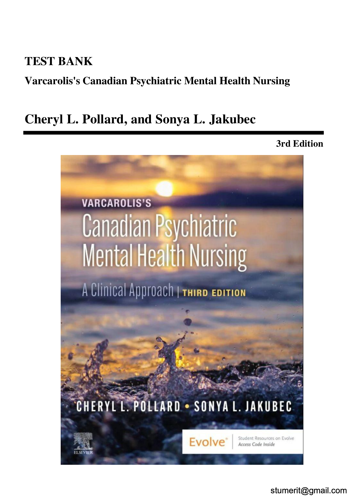 Preview image for Test Bank for Varcarolis Canadian Psychiatric Mental Health Nursing, 3rd Edition-stamped