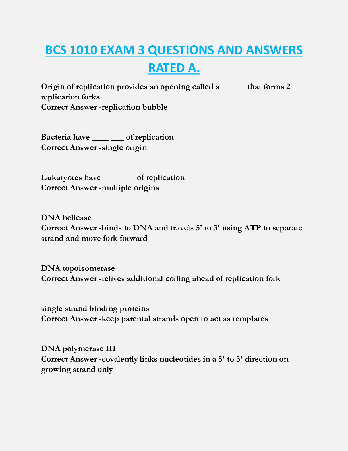 BCS 1010 EXAM 3 QUESTIONS AND ANSWERS  RATED A.