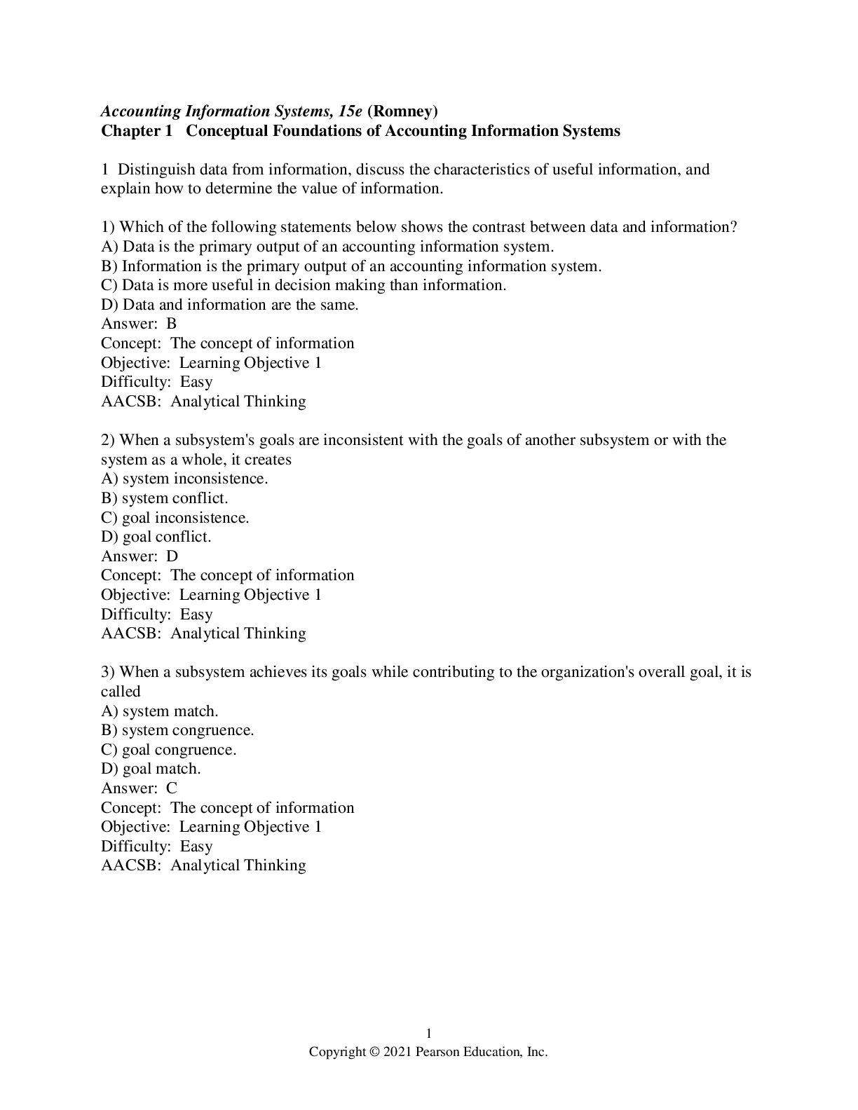 Preview image for Test Bank For Accounting Information Systems, 15th Edition Marshall B Romney