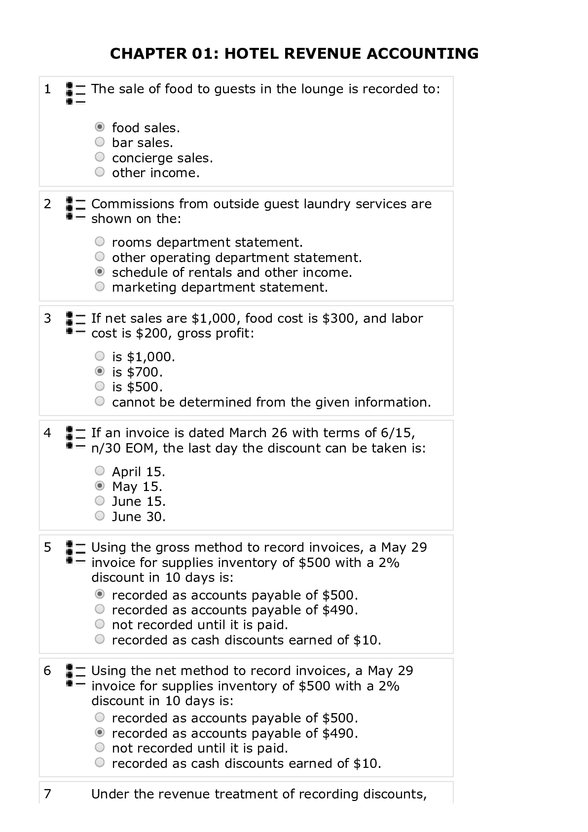 Preview image for Test Bank for Accounting for Hospitality Managers with Answer Sheet (AHLEI), 5E Raymond Cote