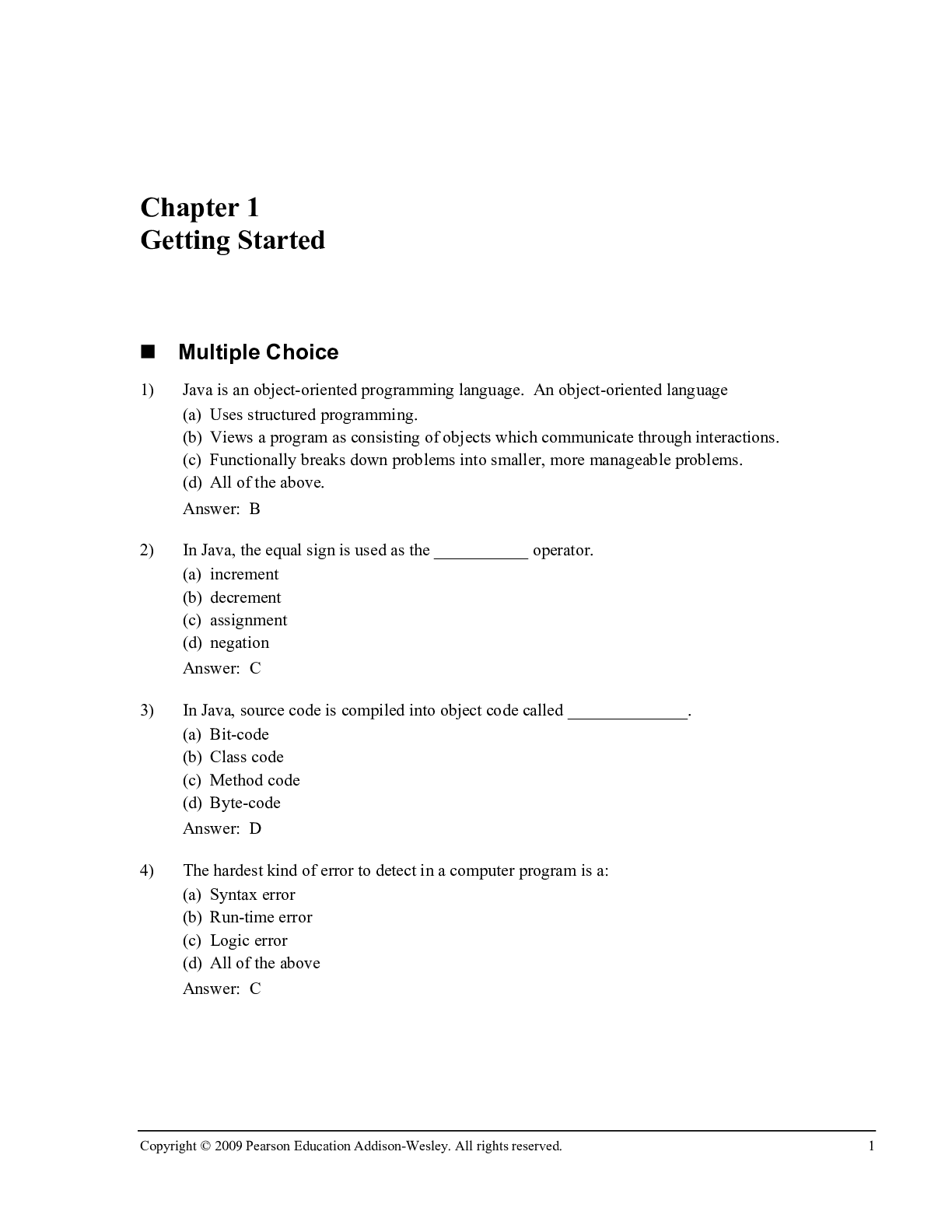 Preview image for Test Bank for Absolute Java, 4E Walter Savitch