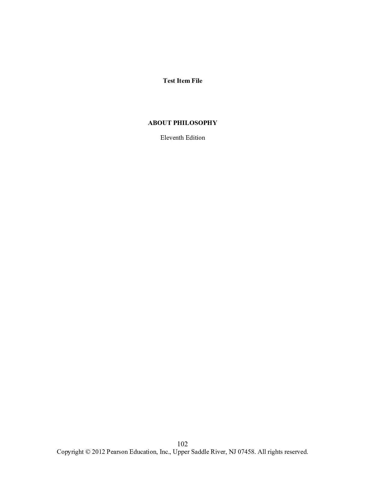 Preview image for Test Bank for About Philosophy, 11E Robert Paul Wolff