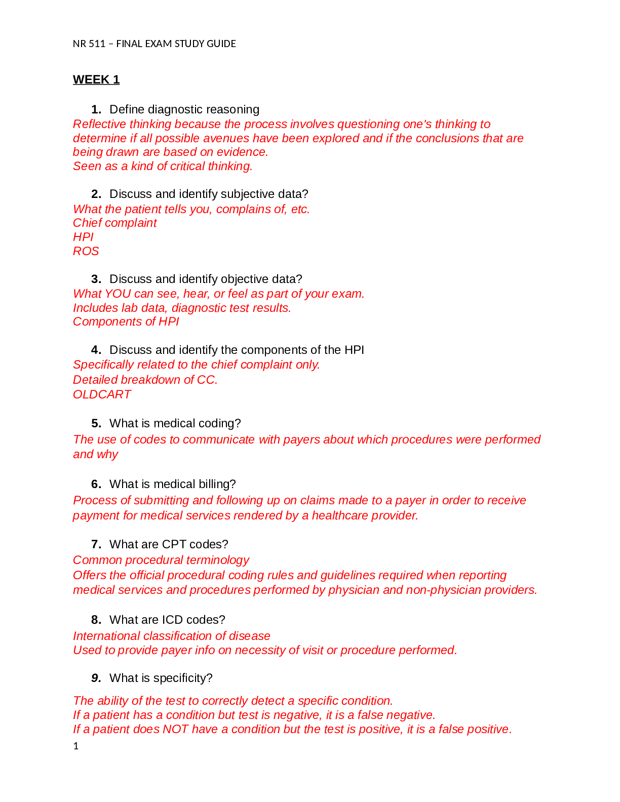 Preview image for NR 511 – FINAL EXAM STUDY GUIDE