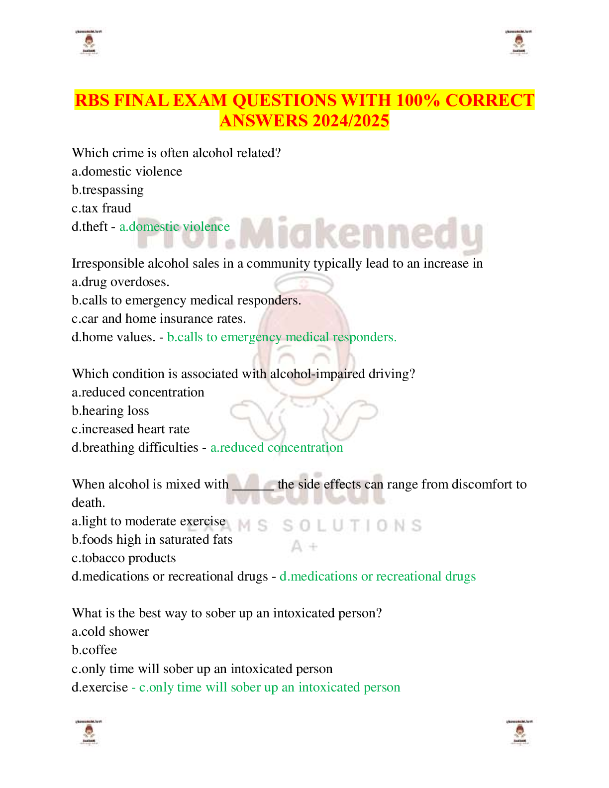 RBS FINAL EXAM QUESTIONS WITH 100% CORRECT ANSWERS 2024/2025