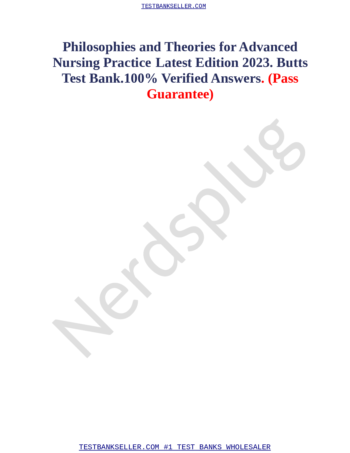 Preview of Philosophies and Theories for Advanced Nursing Practice Latest Edition 2023. Butts Test Ba