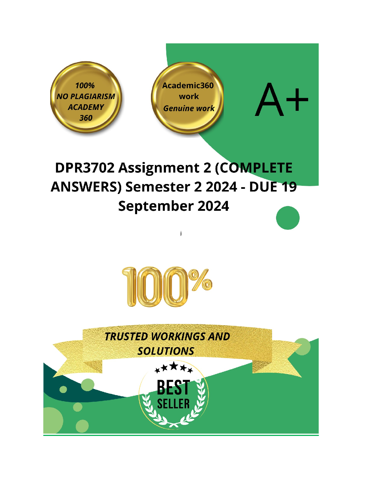 DPR3702 Assignment 2 (COMPLETE ANSWERS) Semester 2 2024 - DUE 19 September 2024 ; 100% TRUSTED Complete, trusted solutions and explanations.