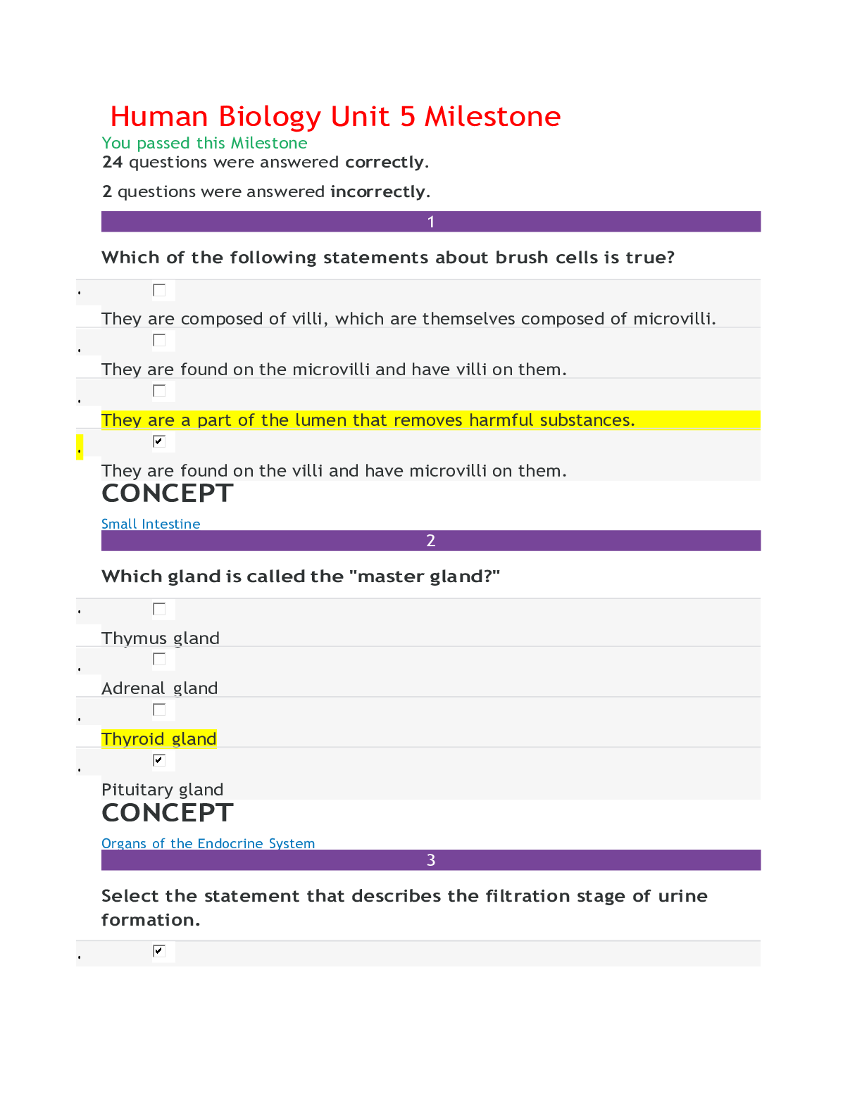 Preview of HUMAN BIOLOGY UNIT 5 MILESTONE 30 out of 30 Already Graded A EXAM 2