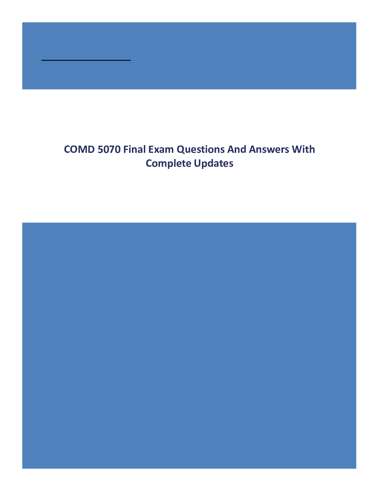 Preview image for COMD 5070 Final Exam Questions And Answers With Complete Updates