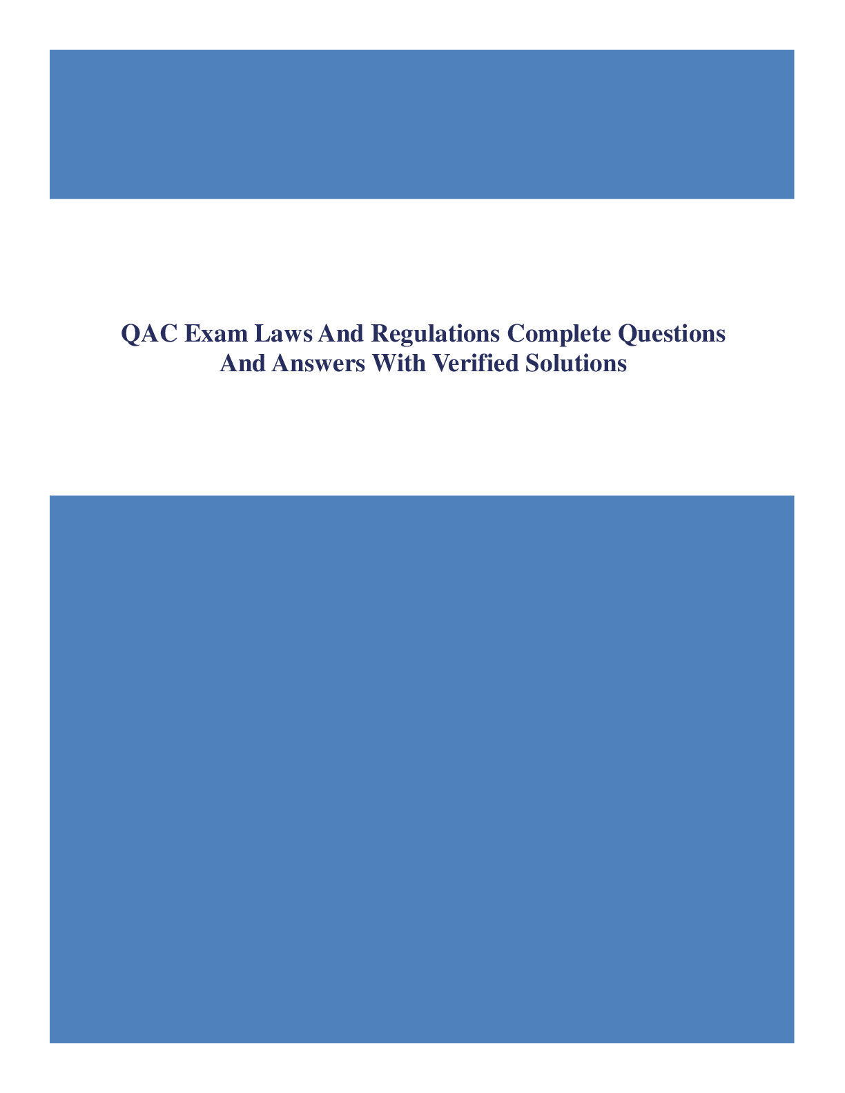 Preview image for QAC Exam Laws And Regulations Complete Questions And Answers With Verified Solutions