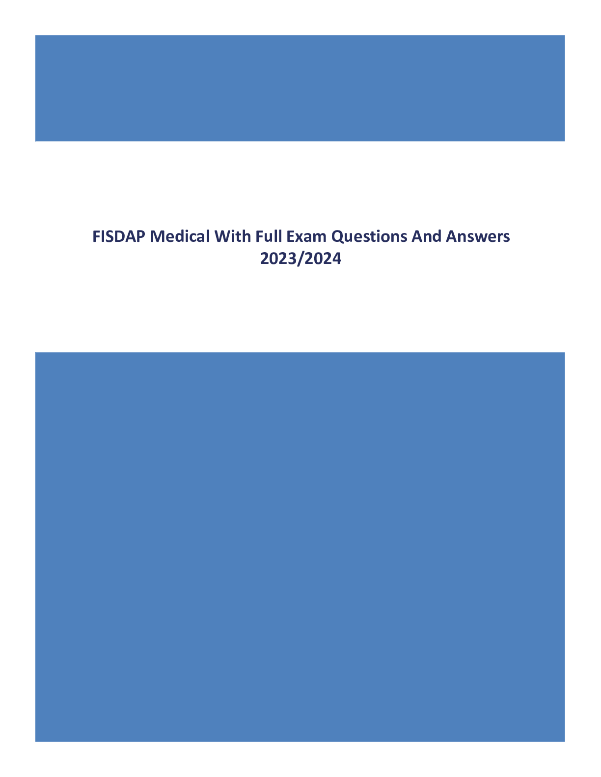 Preview of FISDAP Medical With Full Exam Questions And Answers 2023\2024