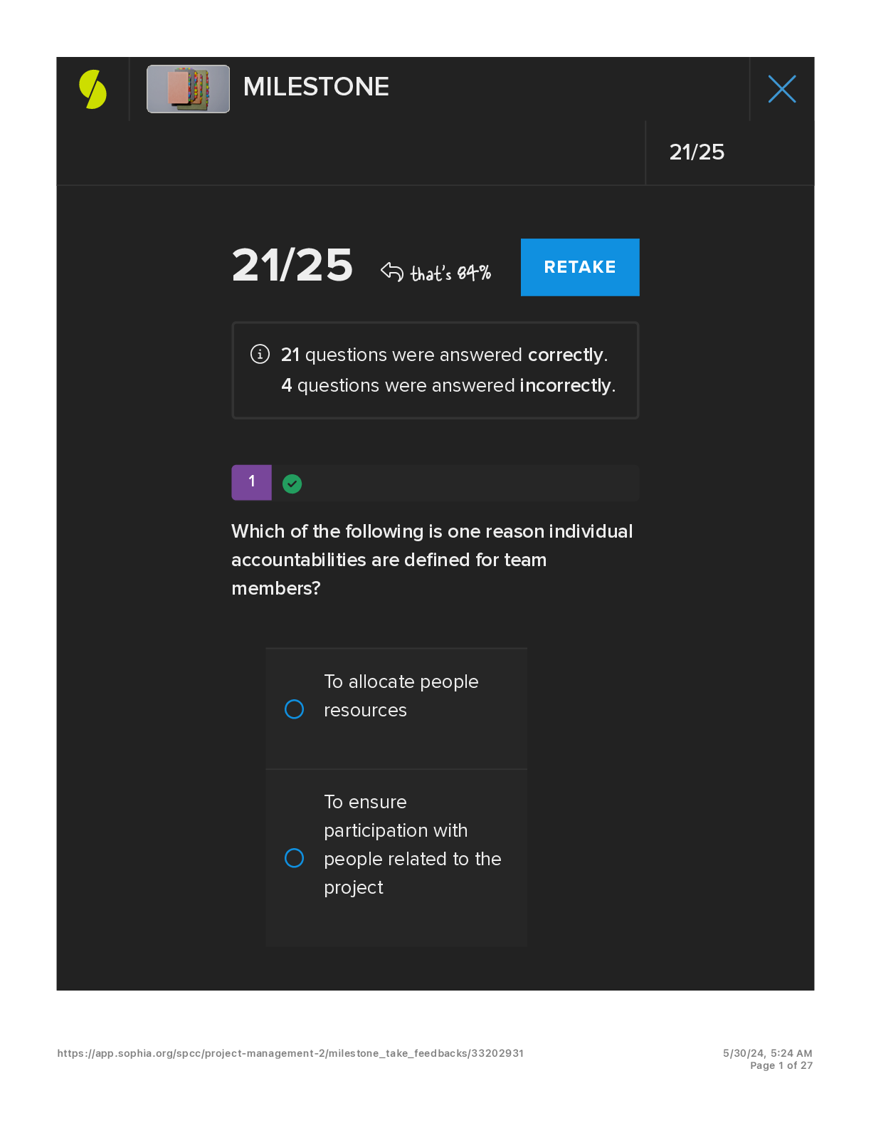 Preview of Project Management Final Milestone Sophia 2024