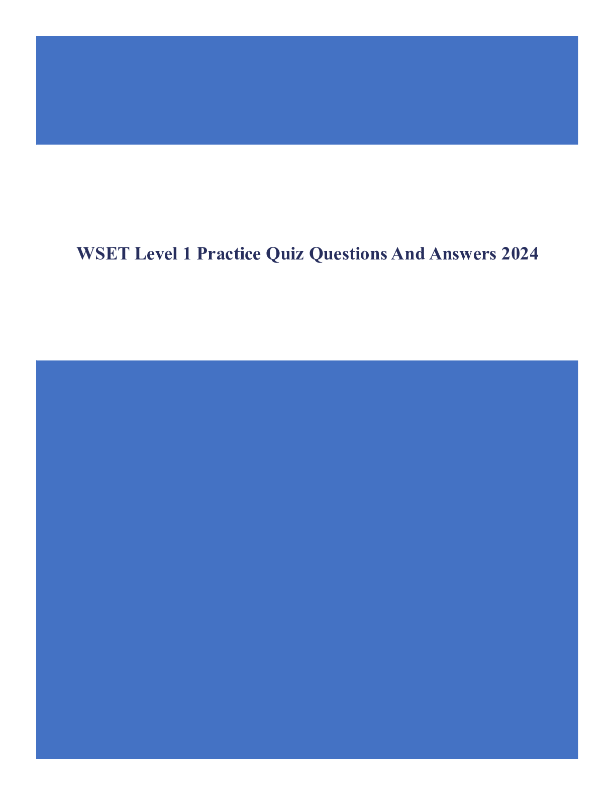 Preview image for WSET Level 1 Practice Quiz Questions And Answers 2024